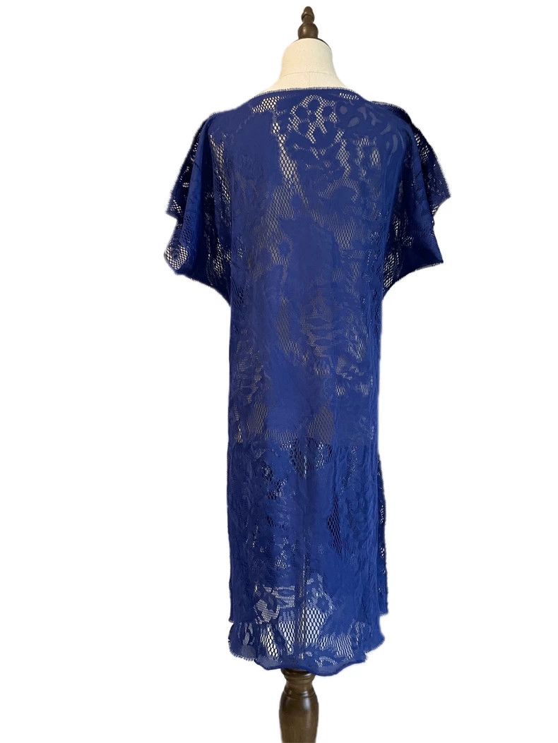 Issey Miyake Issey Miyake size:one size Blue lace cutout dress Size XS / US 0-2 / IT 36-38 - 2 Thumbnail