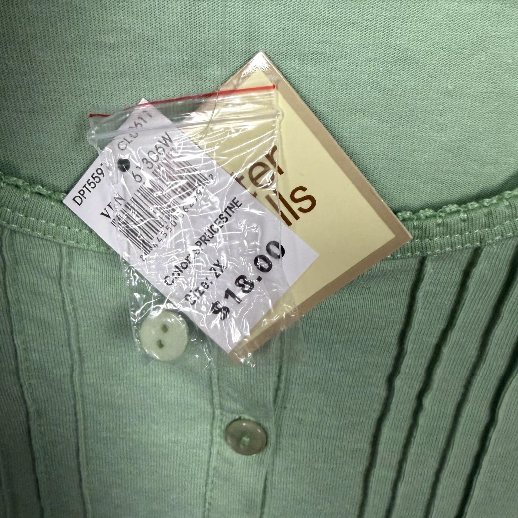 Vintage Baxter & Wells Blouse Womens 2X Plus Green Embroidered Floral Cottagecore Y2K Shirt Adult 2X Size XXL / US 16-18 / IT 52-54 - 6 Thumbnail
