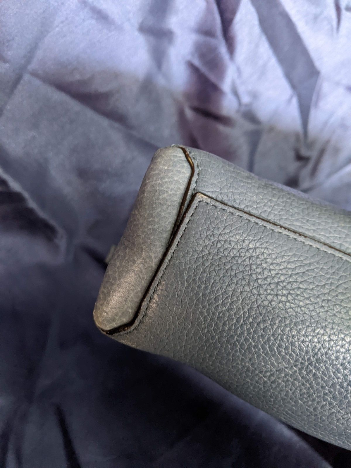 Coach COACH Pebbled Borough Bag Silver Washed Chambray A28163 Size ONE SIZE - 6 Thumbnail