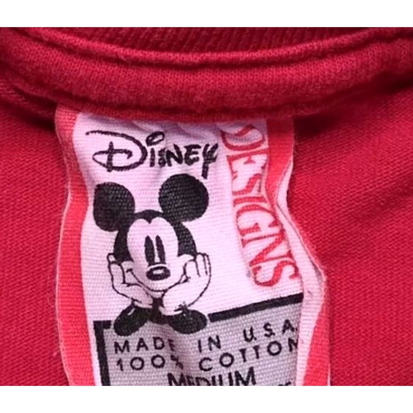 Disney VINTAGE Disney Mickey Mouse Disney World Shirt XL Red Crew Neck Short Sleeve Made in USA 1990s 90s Thumbs Up Logo Men T-Shirt NWT Size US XL / EU 56 / 4 - 3 Thumbnail