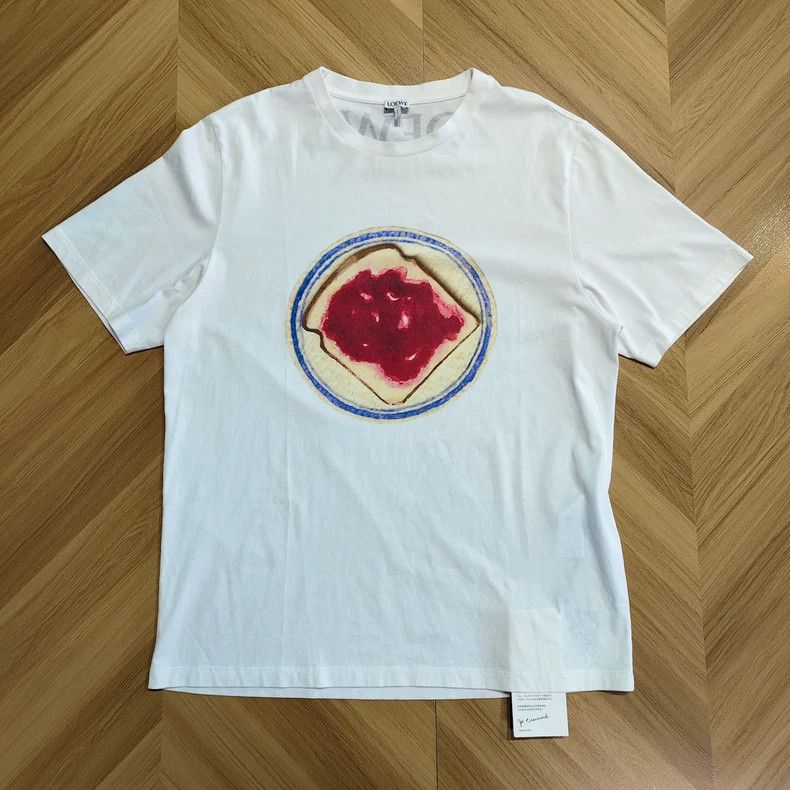 Loewe Loewe White jam toast printed short sleeve T-shirt Size US L / EU 52-54 / 3 - 1 Thumbnail