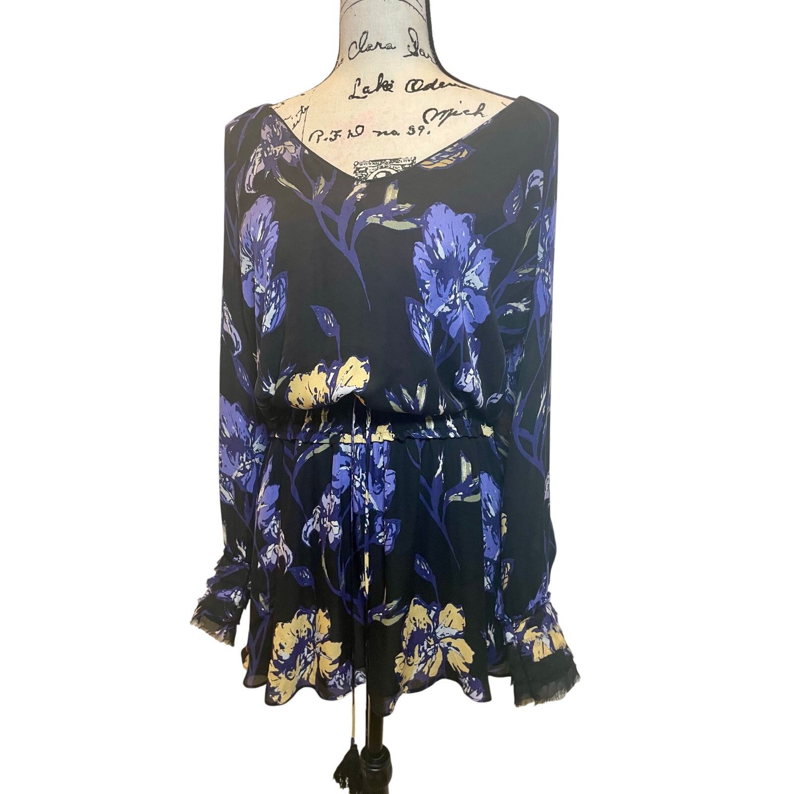 Ramy Brook RAMY BROOK MINI DRESS MILENE SILK FLORAL RUFFLE SMOCKE SZ S Size S / US 4 / IT 40 - 20 Thumbnail