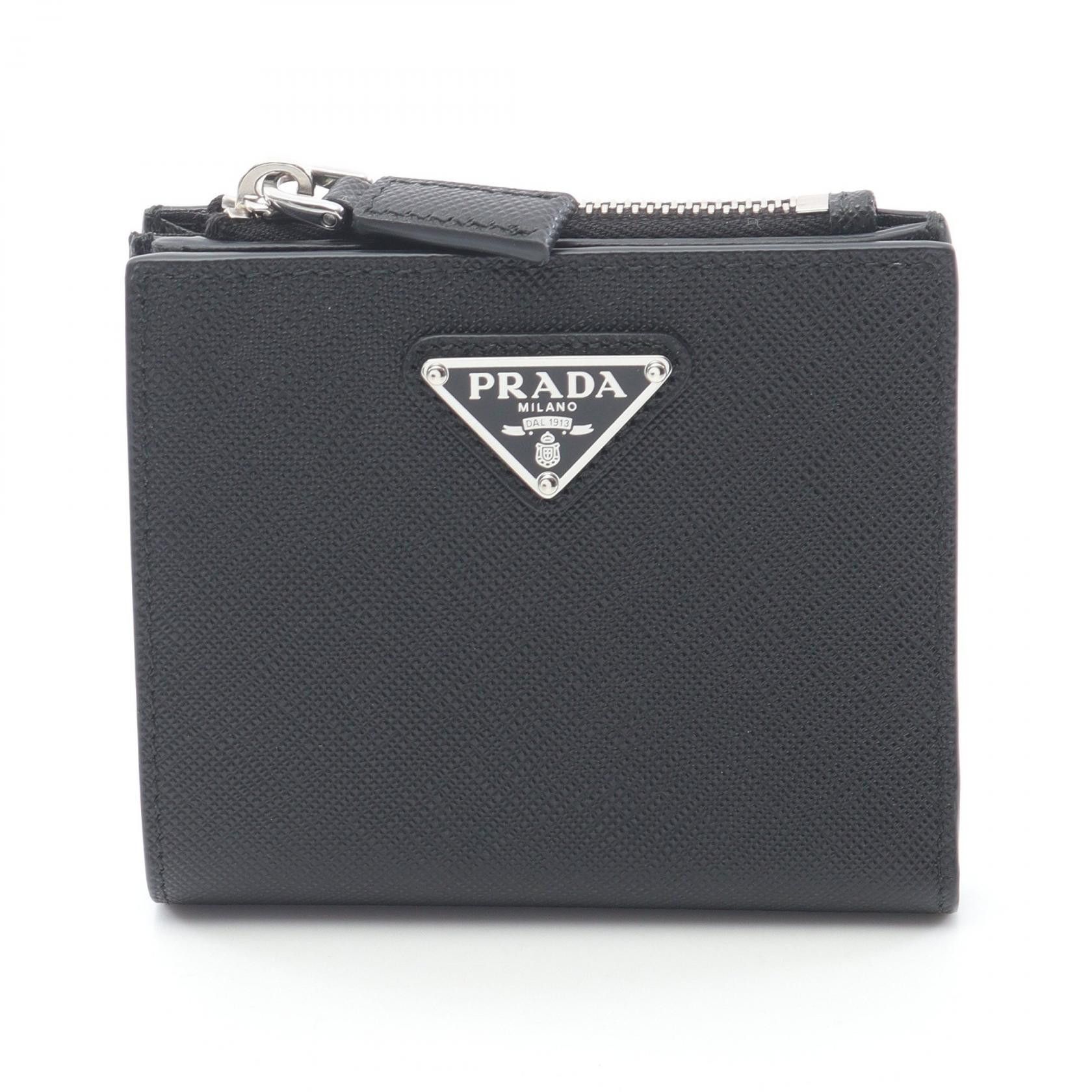 Prada Prada Prada SAFFIANO TRIANG Saffiano Leather Wallet Leather Short Wallet 2ML049QHHF0002 Size ONE SIZE - 1 Thumbnail