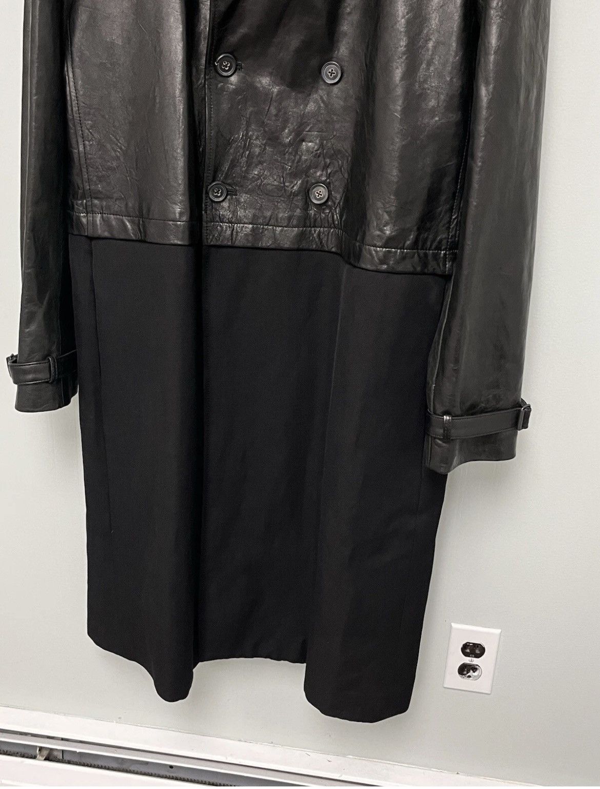John Varvatos Contrast leather Trench Coat Size EU50 USA 40. Size US M / EU 48-50 / 2 - 10 Thumbnail