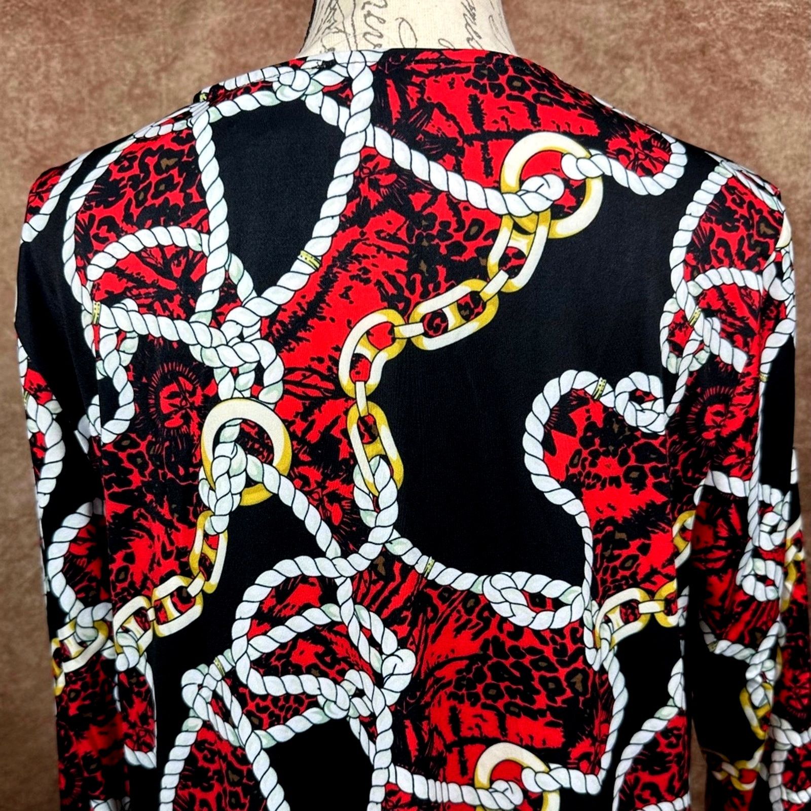 Other Shavonne Dorsey Chain/Rope Asymmetrical Blouse Red/Black L Size L / US 10 / IT 46 - 12 Thumbnail