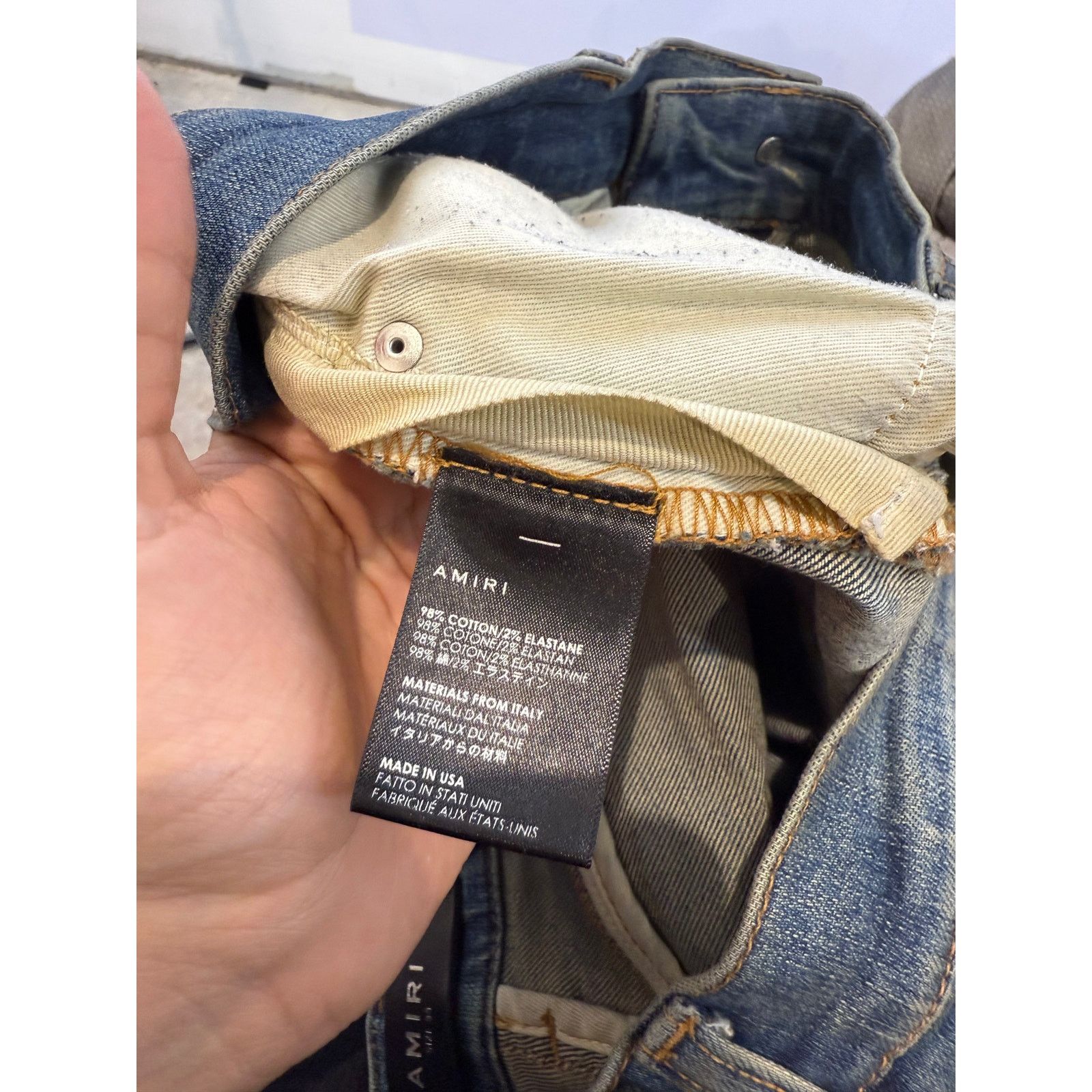 Amiri Jeans Light Wash Palm Tree Used 33 - Main Image