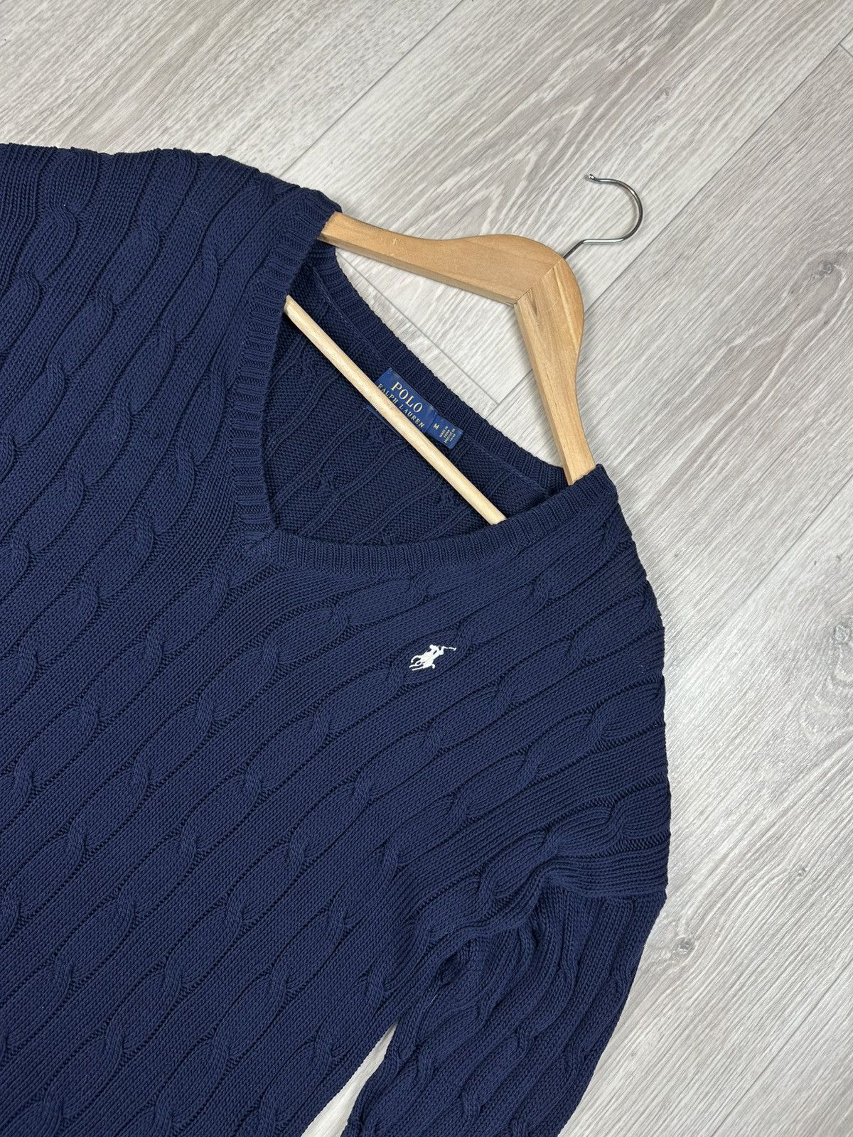 Polo Ralph Lauren Polo Ralph Lauren V-neck Cable Sweater Knits Oversized M Size M / US 6-8 / IT 42-44 - 2 Thumbnail