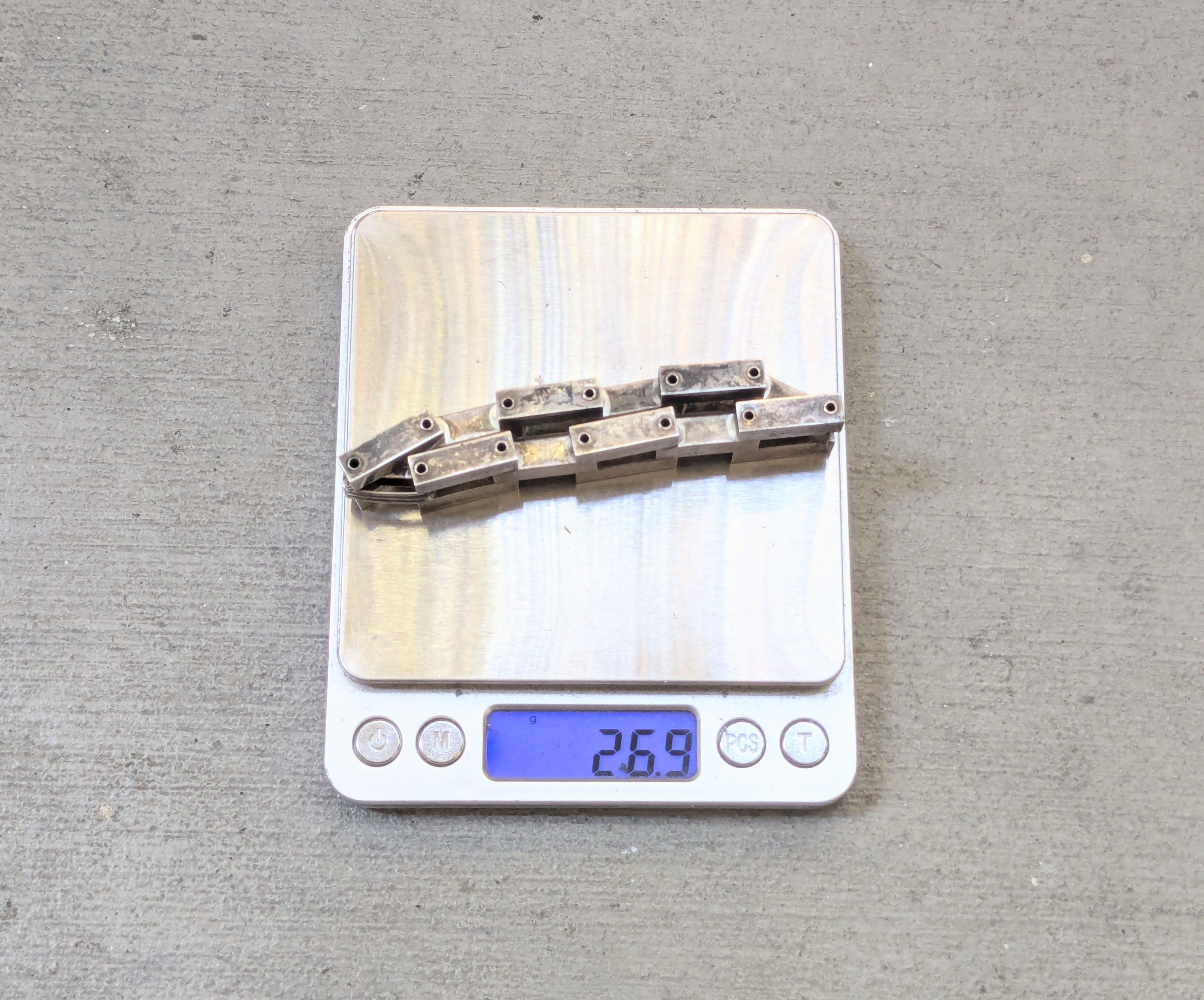 Other Vintage Sterling Silver Bracelet Modern Industrial 7.75" Size ONE SIZE - 17 Thumbnail