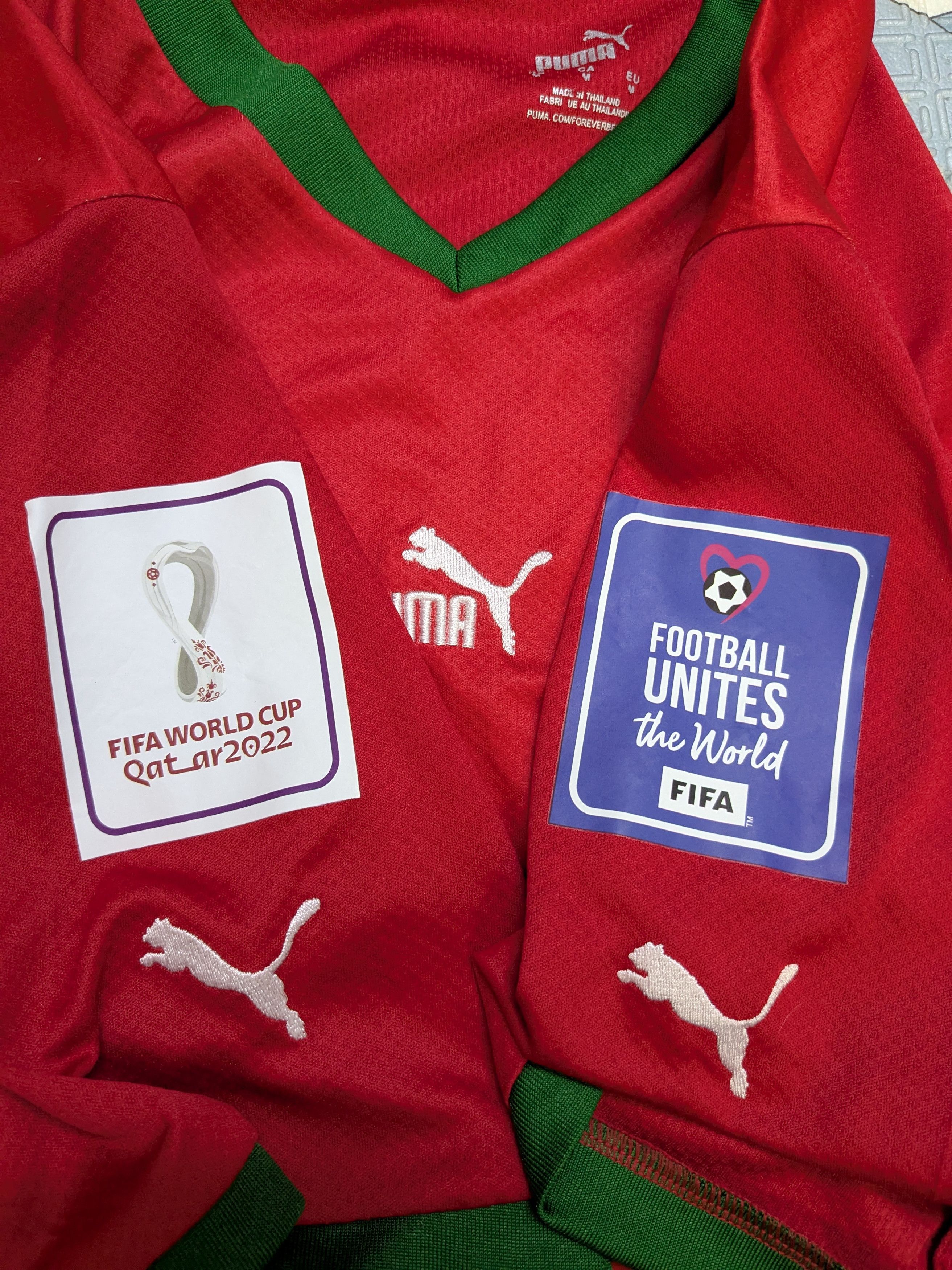 Puma Morocco National Football Team Puma Jersey - 2022 Home Kit Size US M / EU 48-50 / 2 - 4 Thumbnail