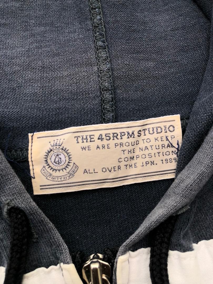 45rpm × Japanese Brand × Vintage Vintage 45rpm Studio Crews Faded Zipper Hoodie Size US L / EU 52-54 / 3 - 3 Thumbnail