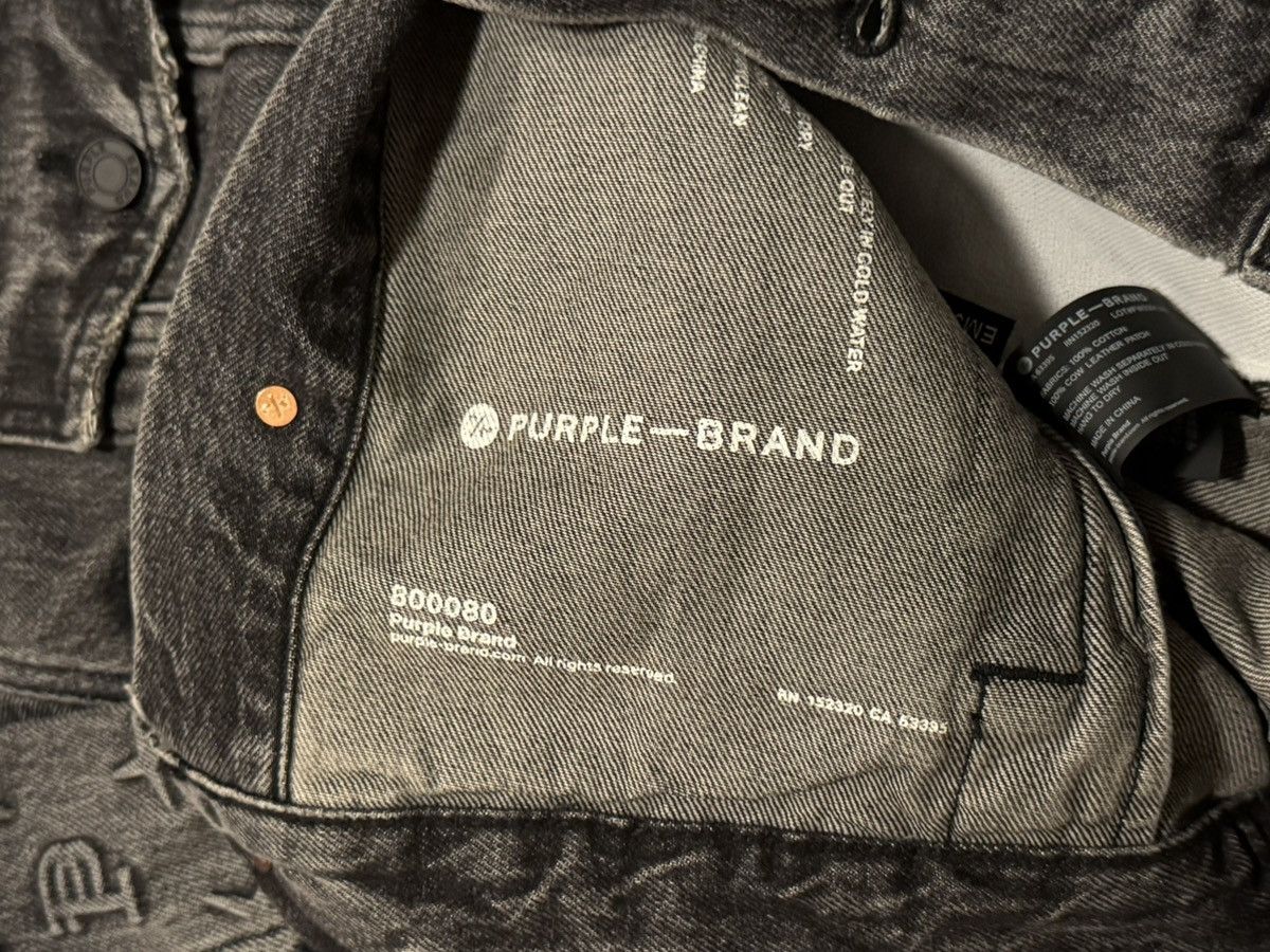 Purple Brand Purple Brand Black Embossed Monogram Denim Jacket New Size US S / EU 44-46 / 1 - 7 Thumbnail