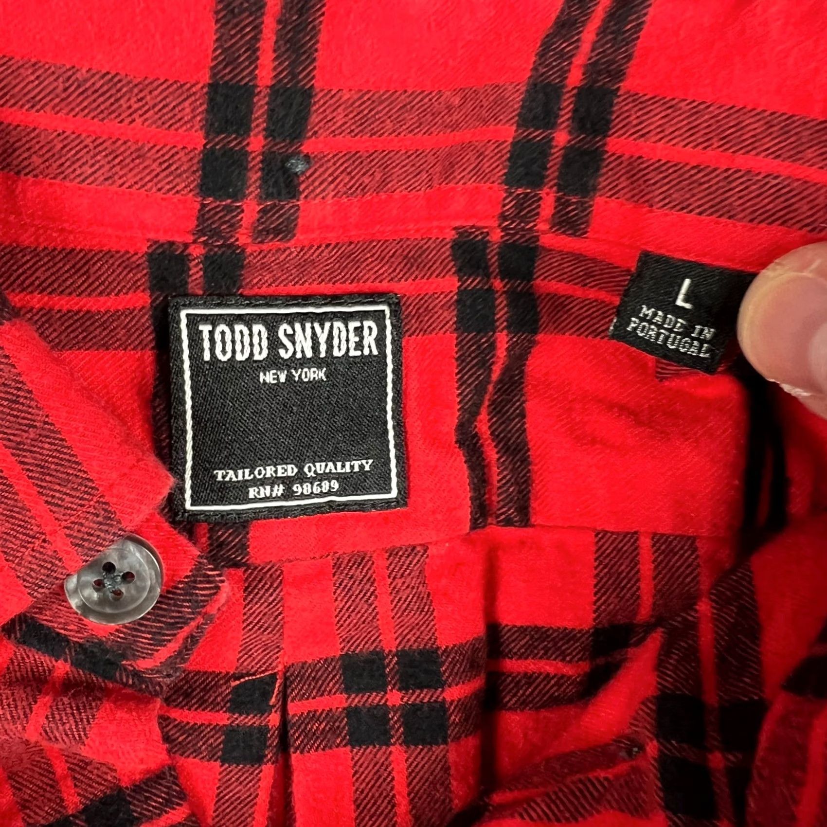 Todd Snyder Todd Snyder Red Buffalo Plaid Flannel Long Sleeve Button Shirt Large Mens Cotton Size US L / EU 52-54 / 3 - 3 Thumbnail