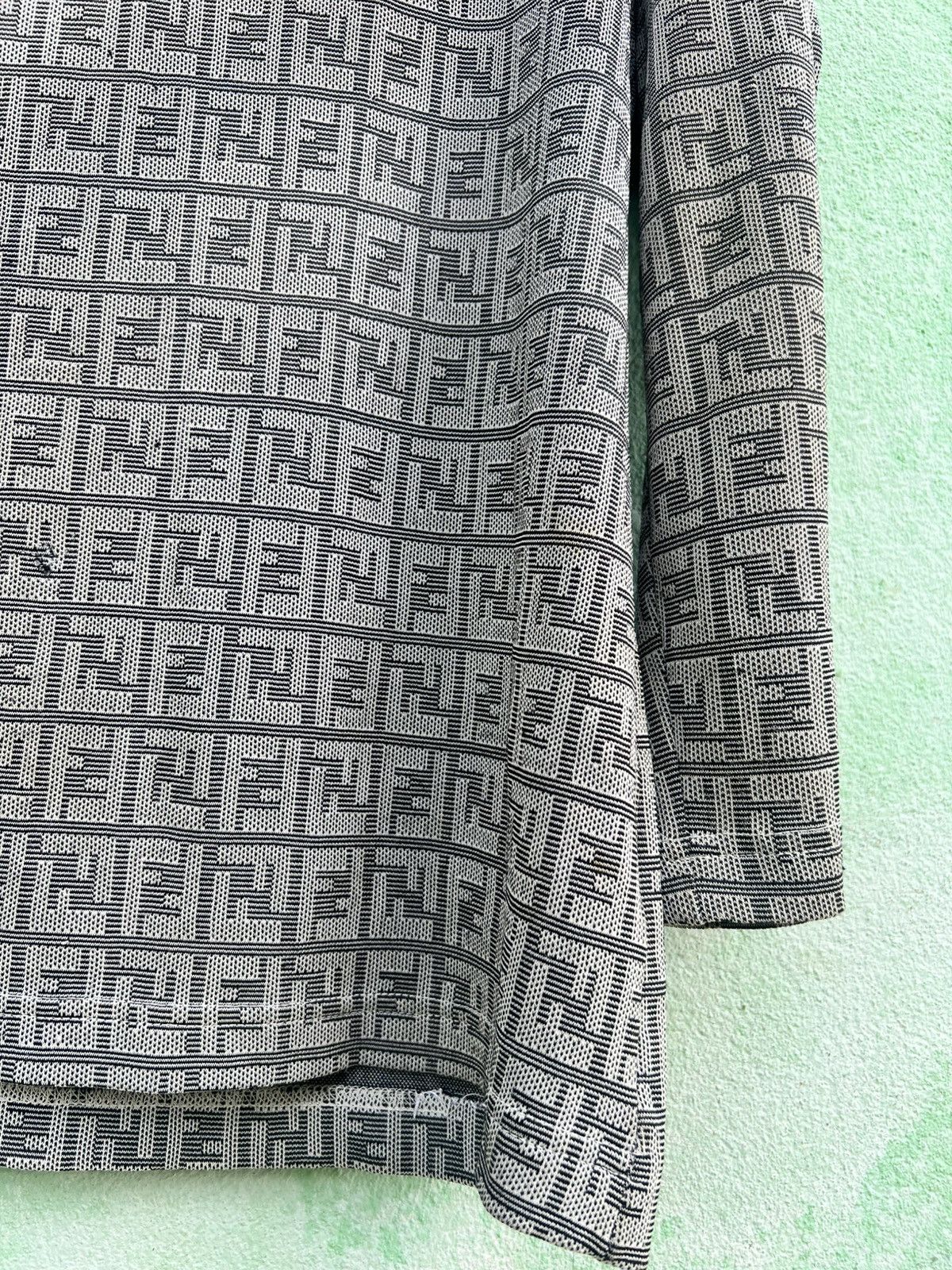 Fendi VINTAGE Fendi Jeans Zucca Monogram Knit Hoodie Half Zip Size US S / EU 44-46 / 1 - 12 Thumbnail