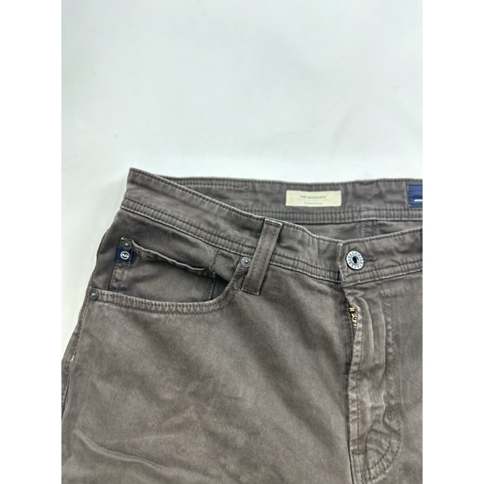 Vintage AG Adriano Goldschmied Pants 34x34 Beige Tailored Leg Regular Fit Mens Size US 34 / EU 50 - 4 Thumbnail
