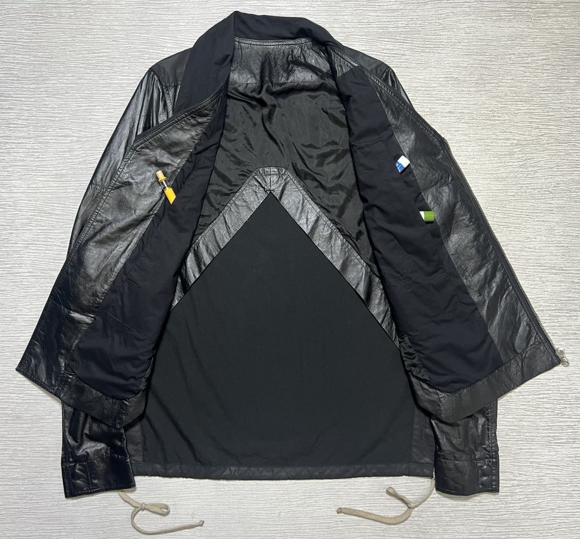 Rick Owens Rick Owens - S/S 15’ - Sliced Leather Biker Jacket Size US M / EU 48-50 / 2 - 6 Thumbnail
