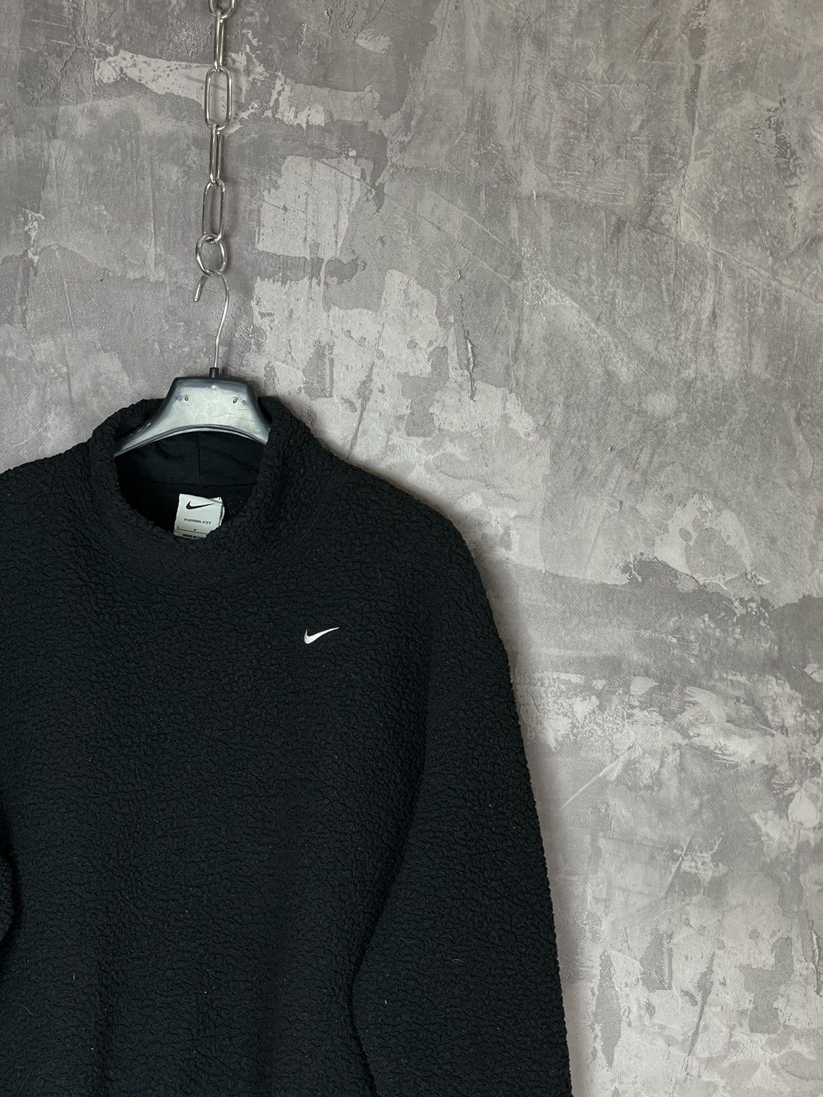 Nike × Vintage NIKE VINTAGE RARE TEDDY BLACK Y2K SWEATSHIRT Y2K Size S / US 4 / IT 40 - 4 Thumbnail
