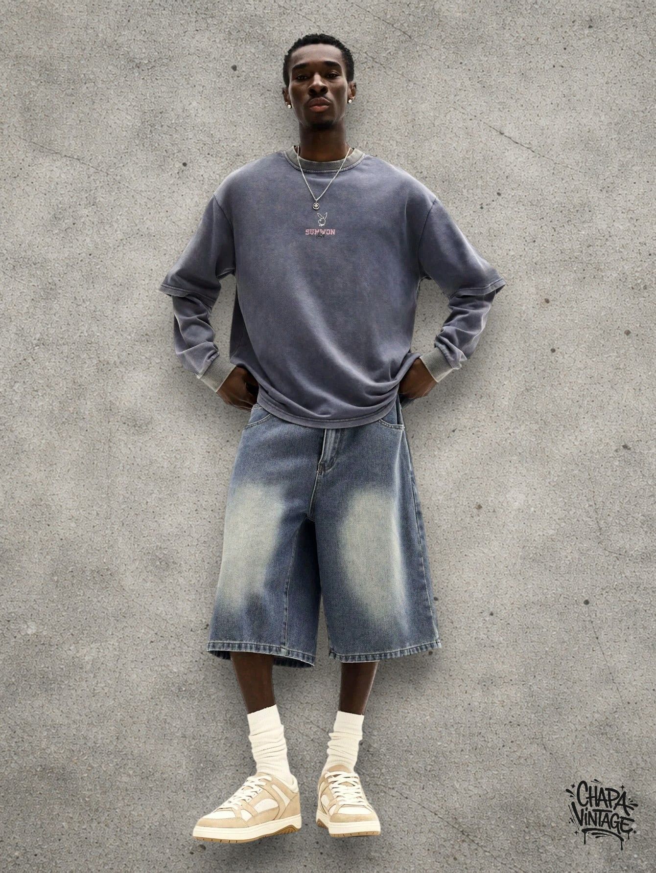 Vintage Washed denim jorts Size US 32 / EU 48 - 3 Thumbnail