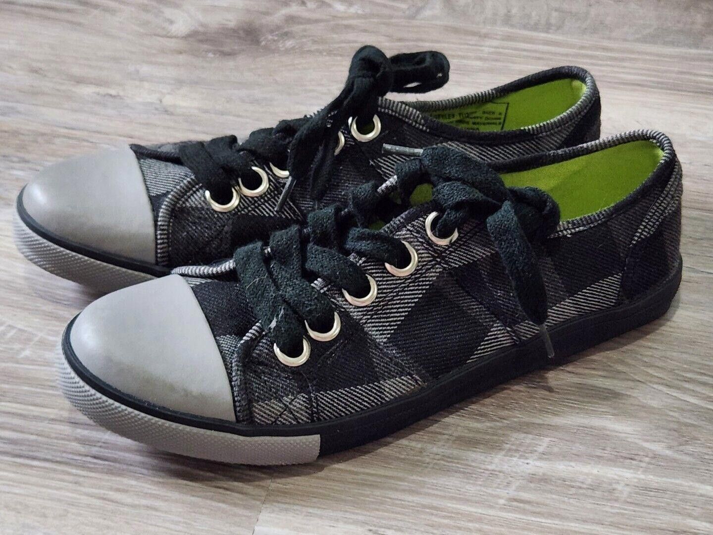 Designer Sugar Shoes Womens Size 6 Black Gray Plaid Lace Up Style Size US 6 / IT 36 - 5 Thumbnail