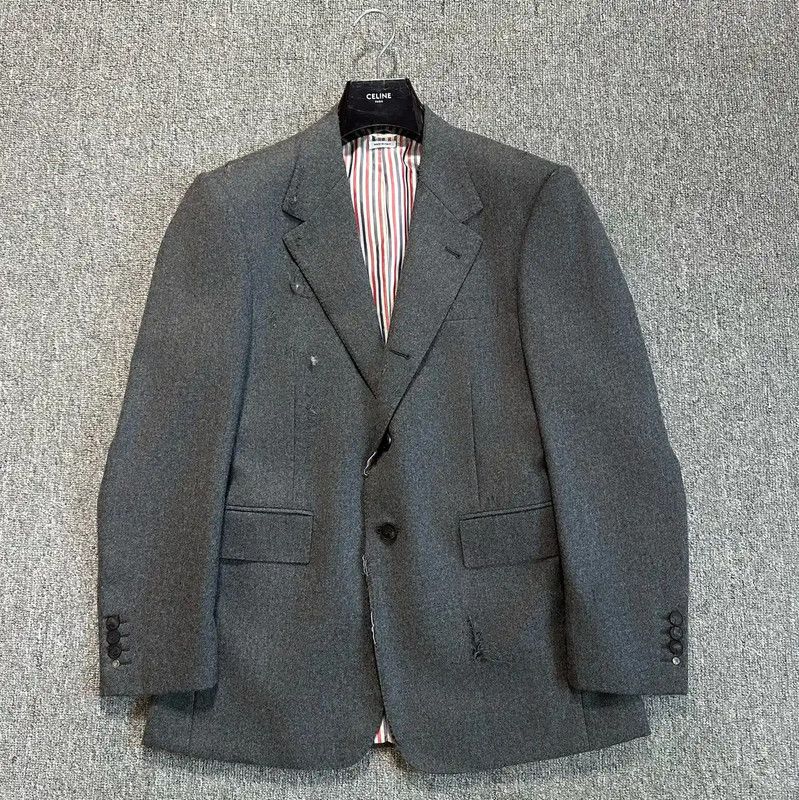 Thom Browne Gray Wool Long Sleeve Jacket 0089