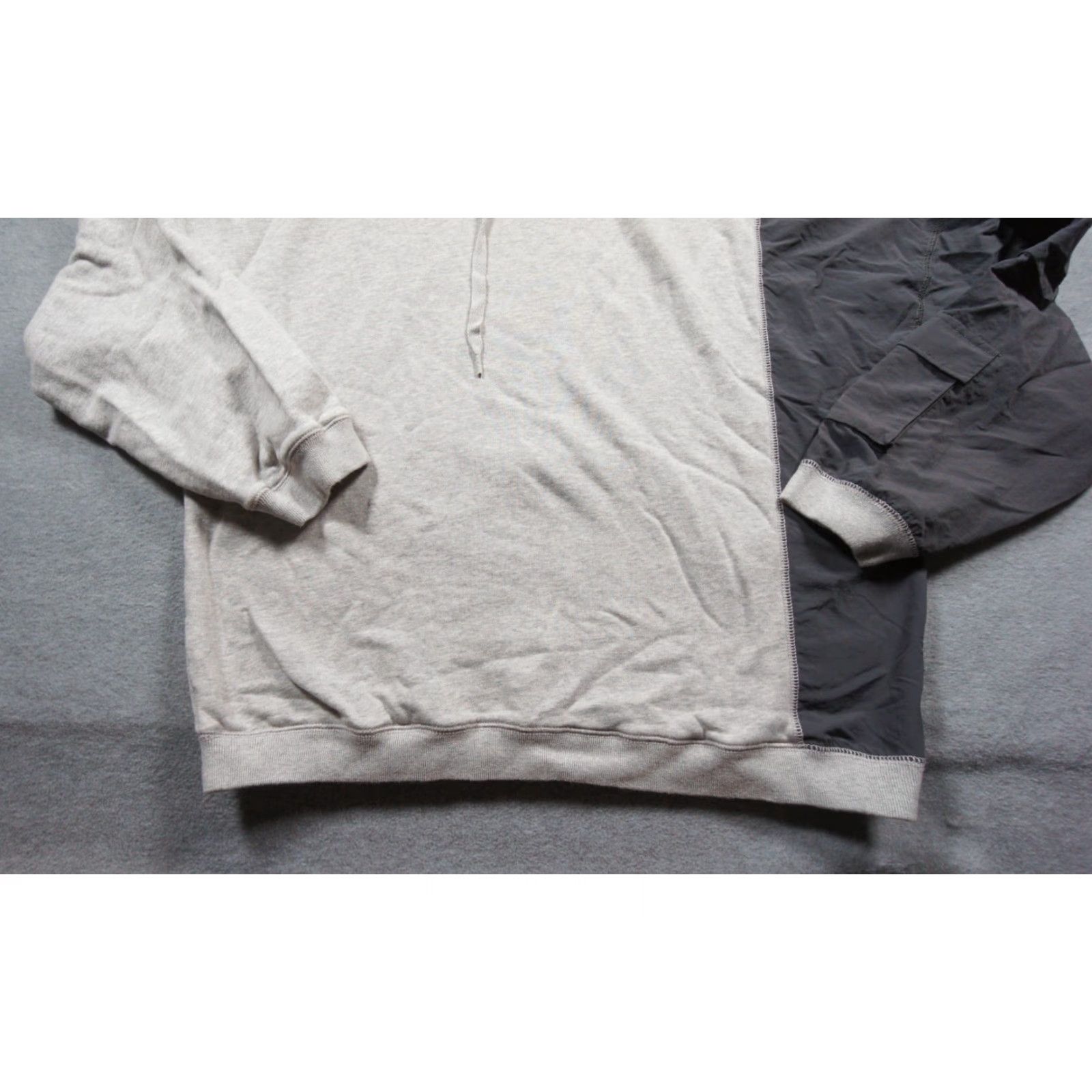Oak + Fort Oak + Fort Sweatshirt Mens Large Gray Oversized Hoodie Pullover Colorblock Adult Size US L / EU 52-54 / 3 - 3 Thumbnail