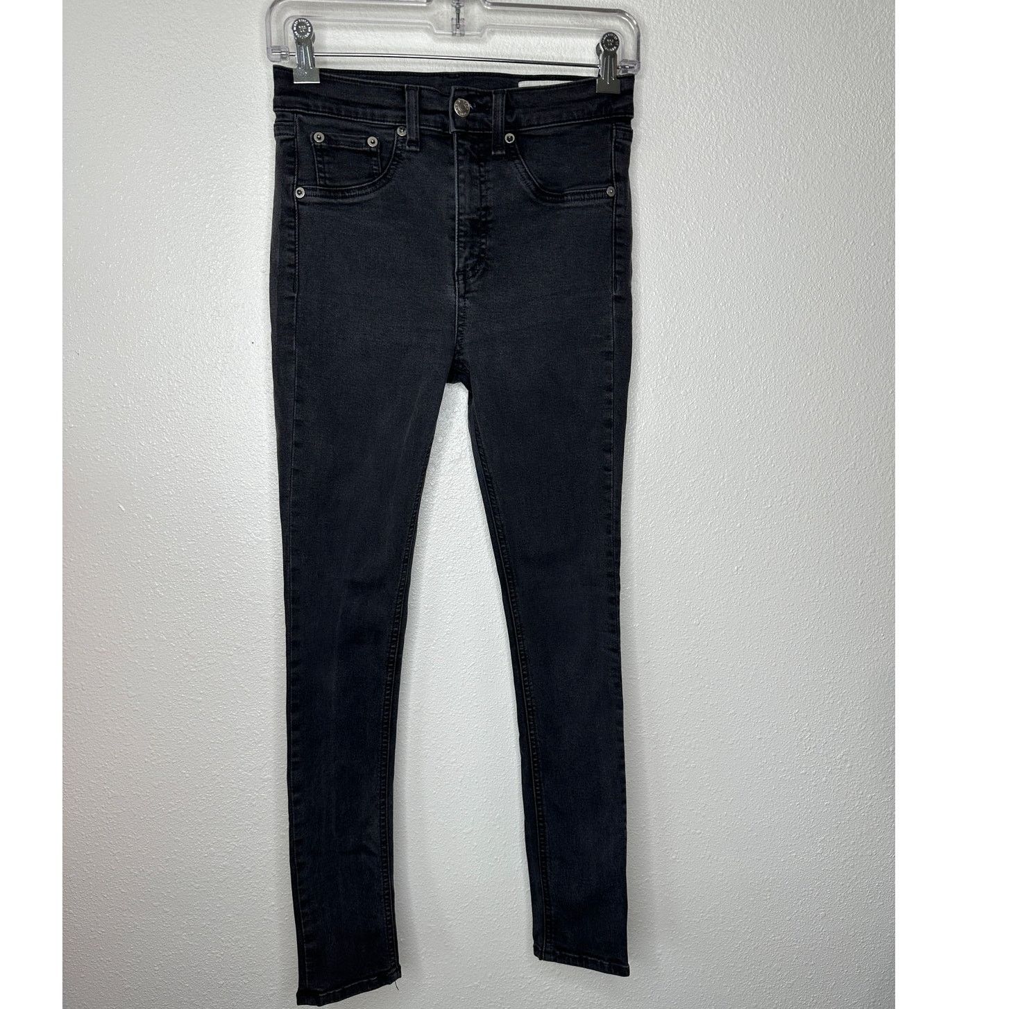 Rag & Bone Rag & Bone Dark Gray High Rise Ankle Skinny Jeans 26 Size 26" / US 2 / IT 38 - 2 Thumbnail