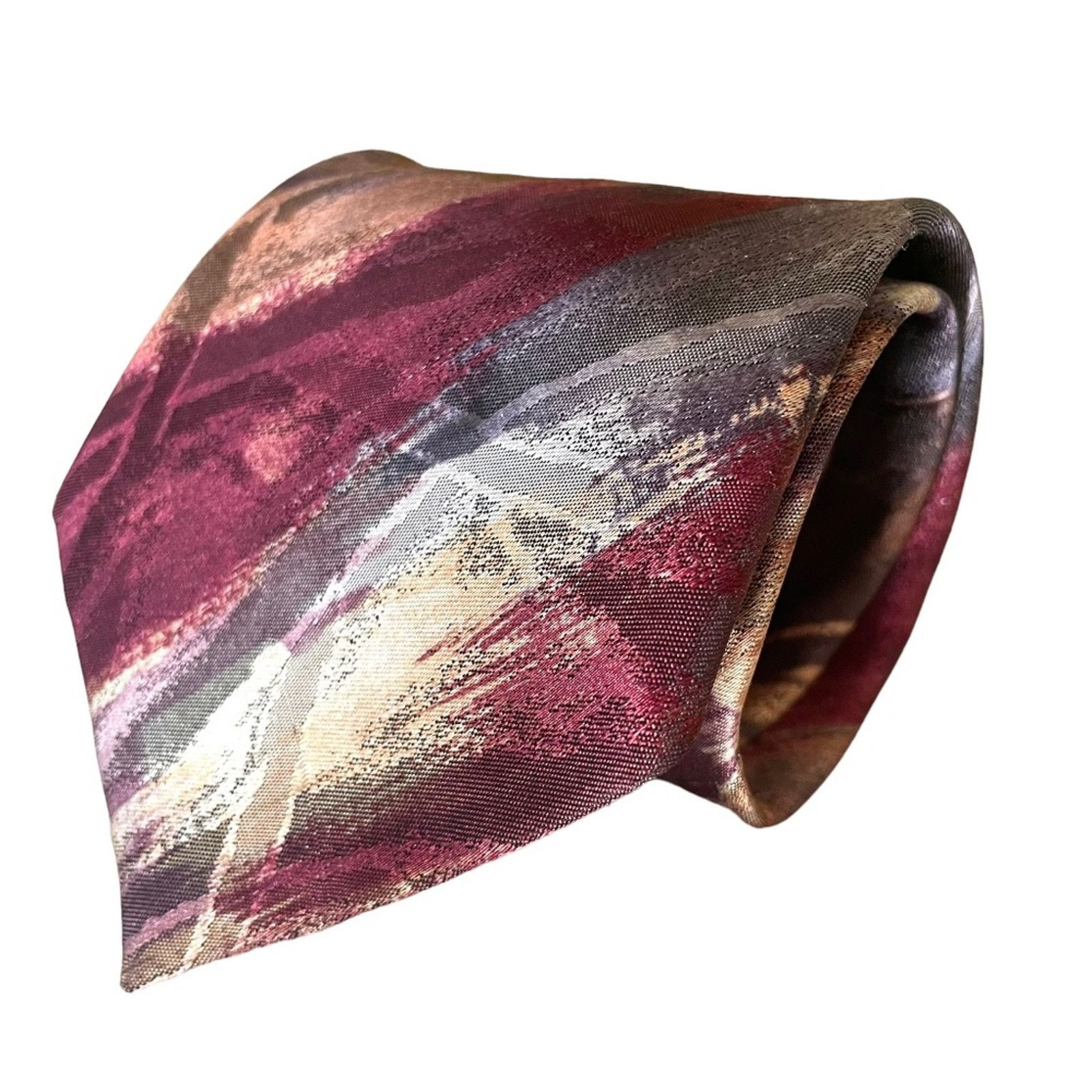 Balmain Pierre Balmain Paris Vintage Abstract Extra Long Silk Tie Size ONE SIZE - 1 Thumbnail