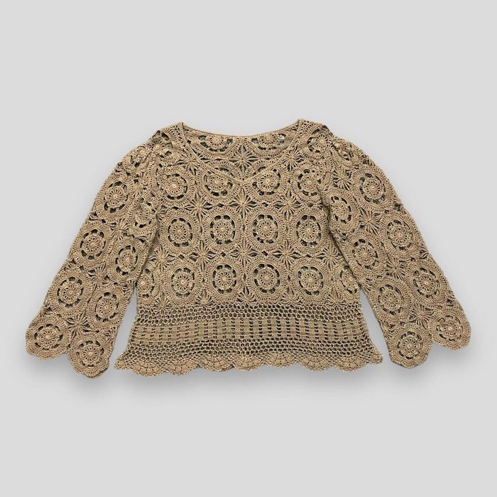 J.Jill Sweater light weight crochet knit long sleeve Size XS