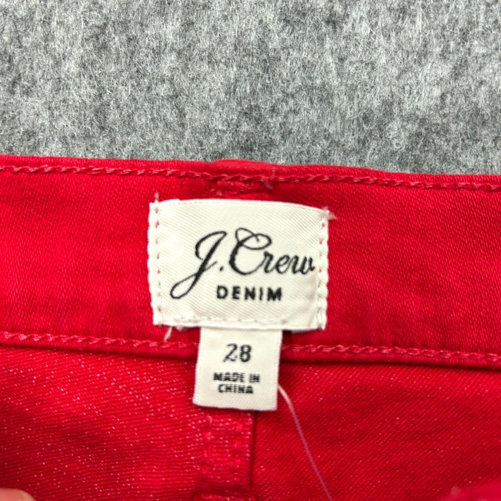 J. Crew 10 High Rise Toothpick Skinny Jeans Women's Size 28 Red Denim NWT