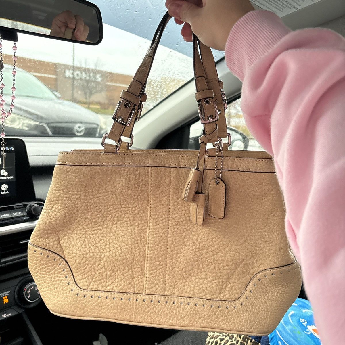 Coach Coach Beige Pebbled Leather Satchel Size ONE SIZE - 1 Thumbnail