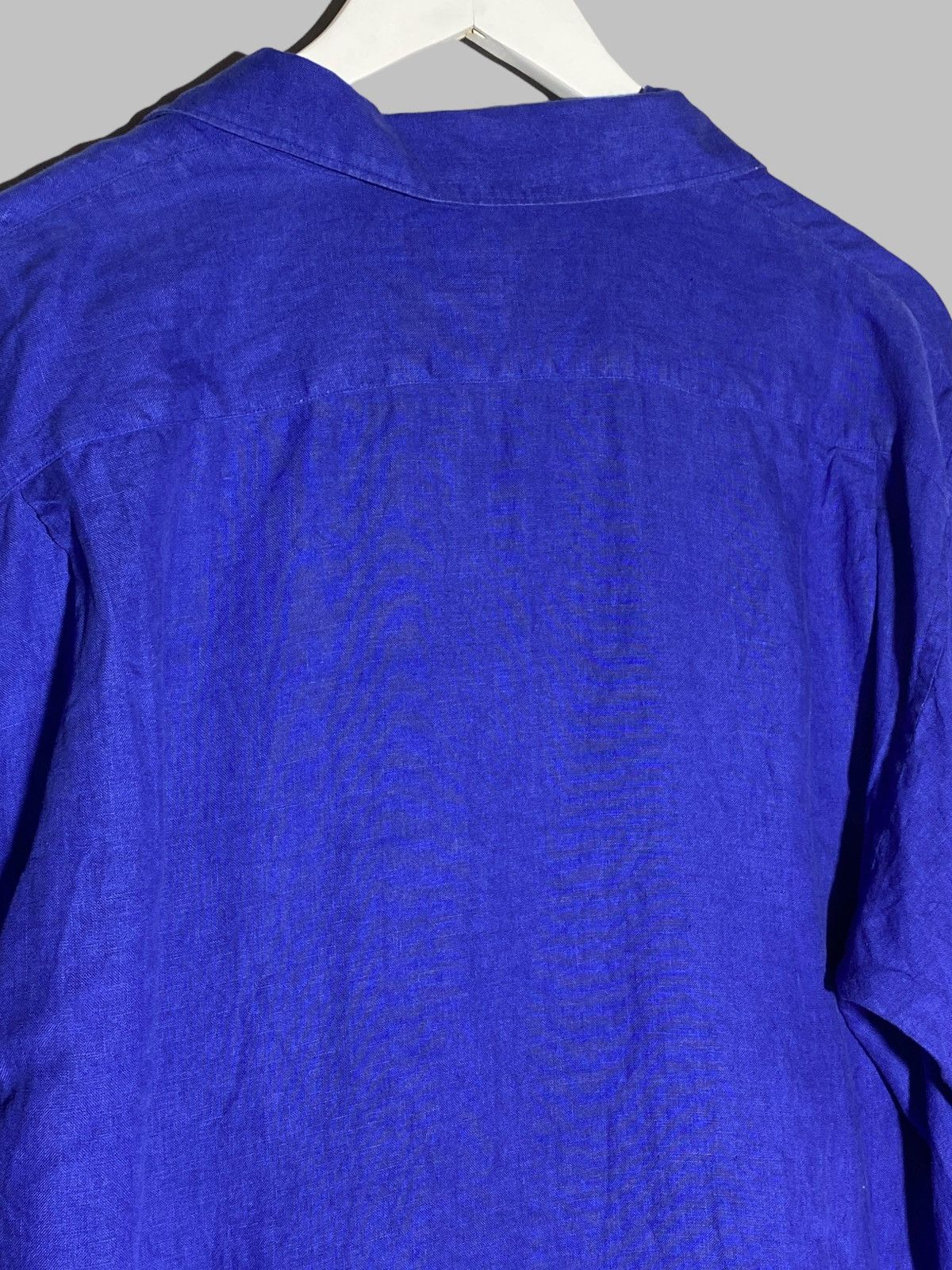 Kenzo Vintage Kenzo Homme Royal Blue Linen Shirt Old Money Size US L / EU 52-54 / 3 - 13 Thumbnail