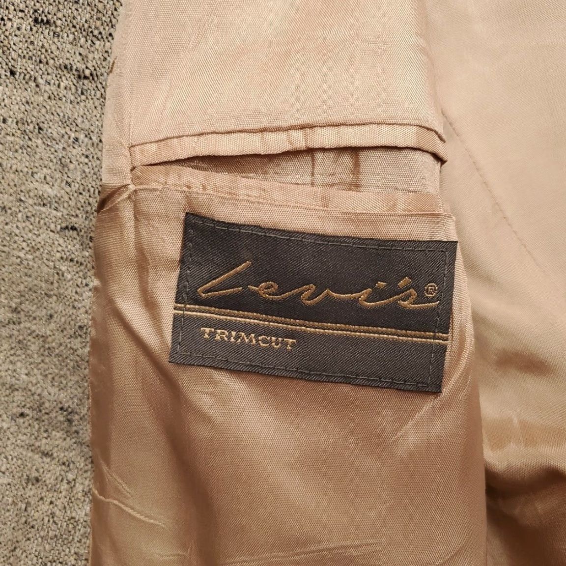 Levi's VTG Levi's Trimcut Tweed Blazer Men's 40R Beige Wool Blend Jacket 2 Piece Blazer Vintage 70s Made in USA Mens Size 40R - 6 Thumbnail