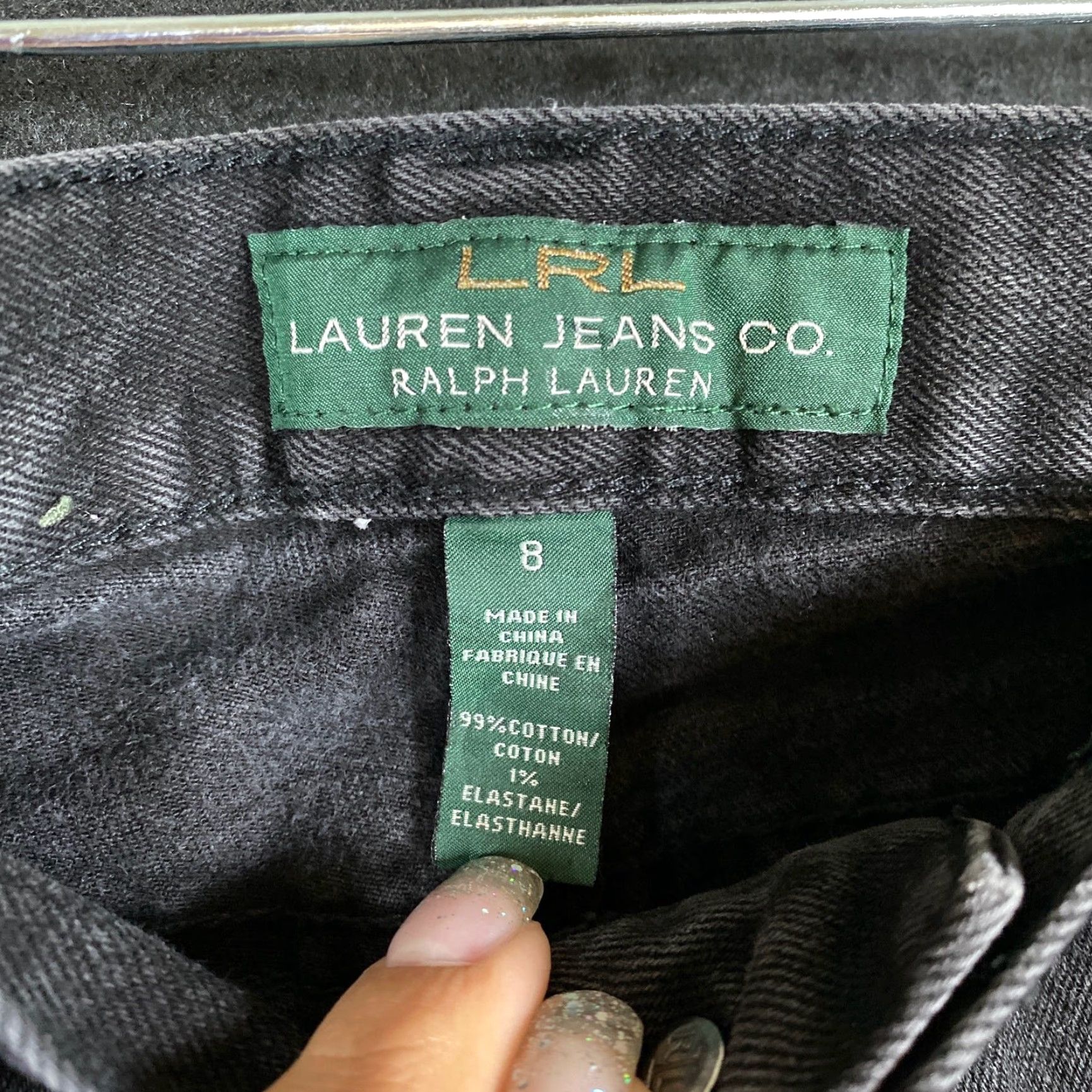 Ralph Lauren Lauren Ralph Lauren Jeans Black Denim Straight 8 Womens Regular High Rise 30 Inseam Cotton Spandex Stretch 5-Pocket Easy Care Size 30" / US 8 / IT 44 - 4 Thumbnail