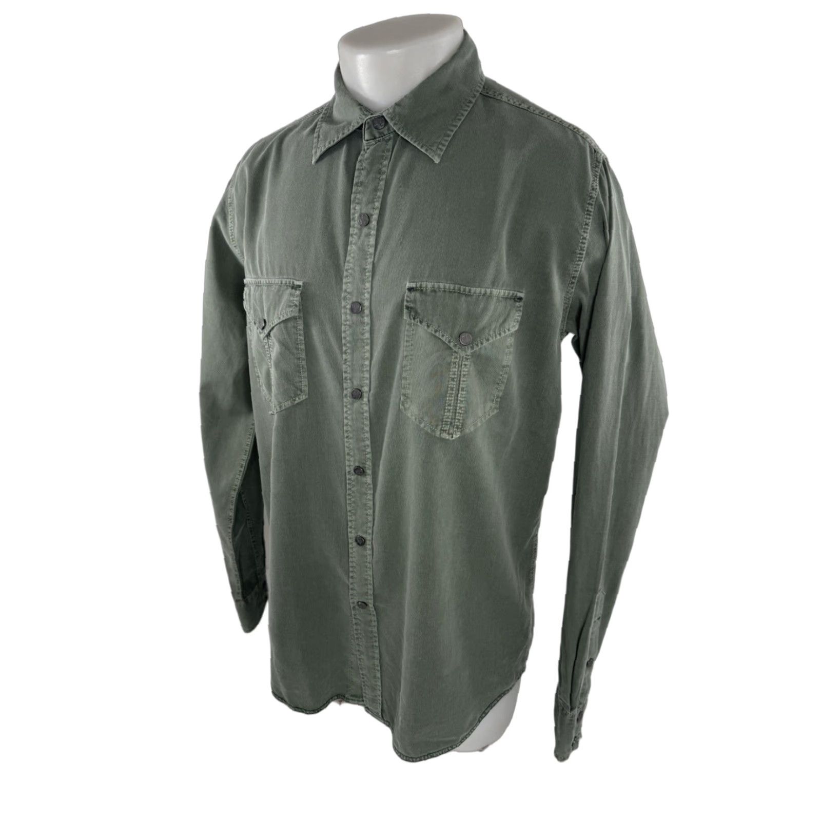 Vintage RYAN MICHAEL Western Silk / Silk Blend Metal Snap M Shirt Mens Green 90s Theme Button-Up Long Sleeve Collared Size M Size US M / EU 48-50 / 2 - 1 Thumbnail