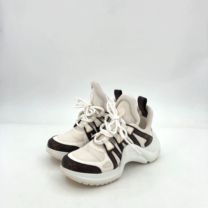 Louis Vuitton Louis Vuitton Color-block classic presbyopic lace-up platf Size US 5 / EU 37 - 1 Thumbnail