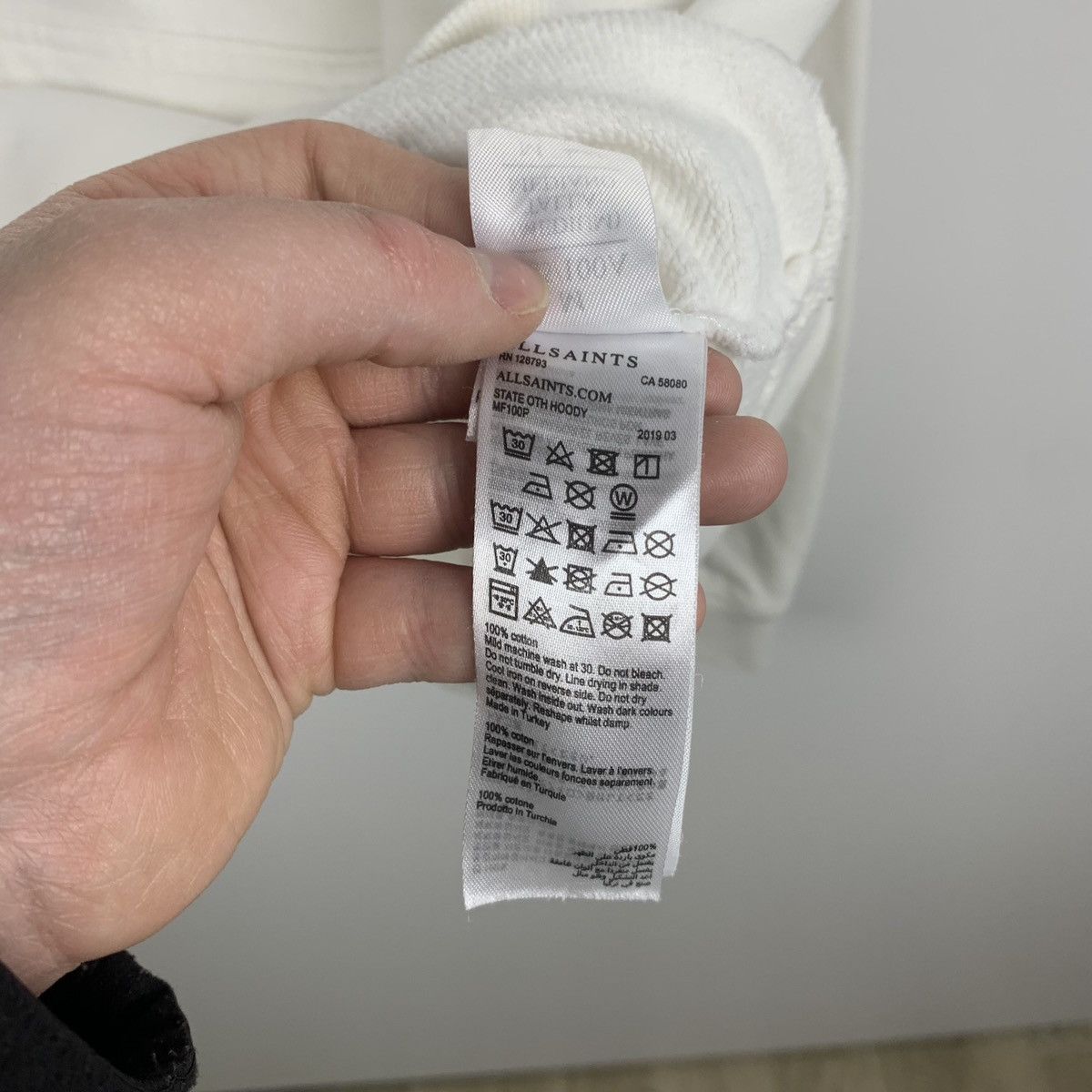 Allsaints AllSaints Big Logo Hoodie White State Oth Hoody Size M Size US M / EU 48-50 / 2 - 9 Thumbnail