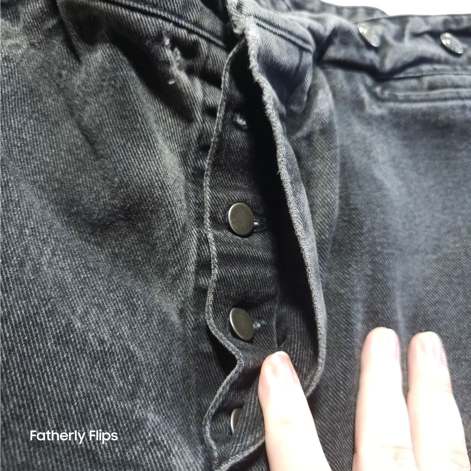 Other WAH Makers Black Cinch Back Jeans Size 36 Button Fly Denim Size US 36 / EU 52 - 4 Thumbnail