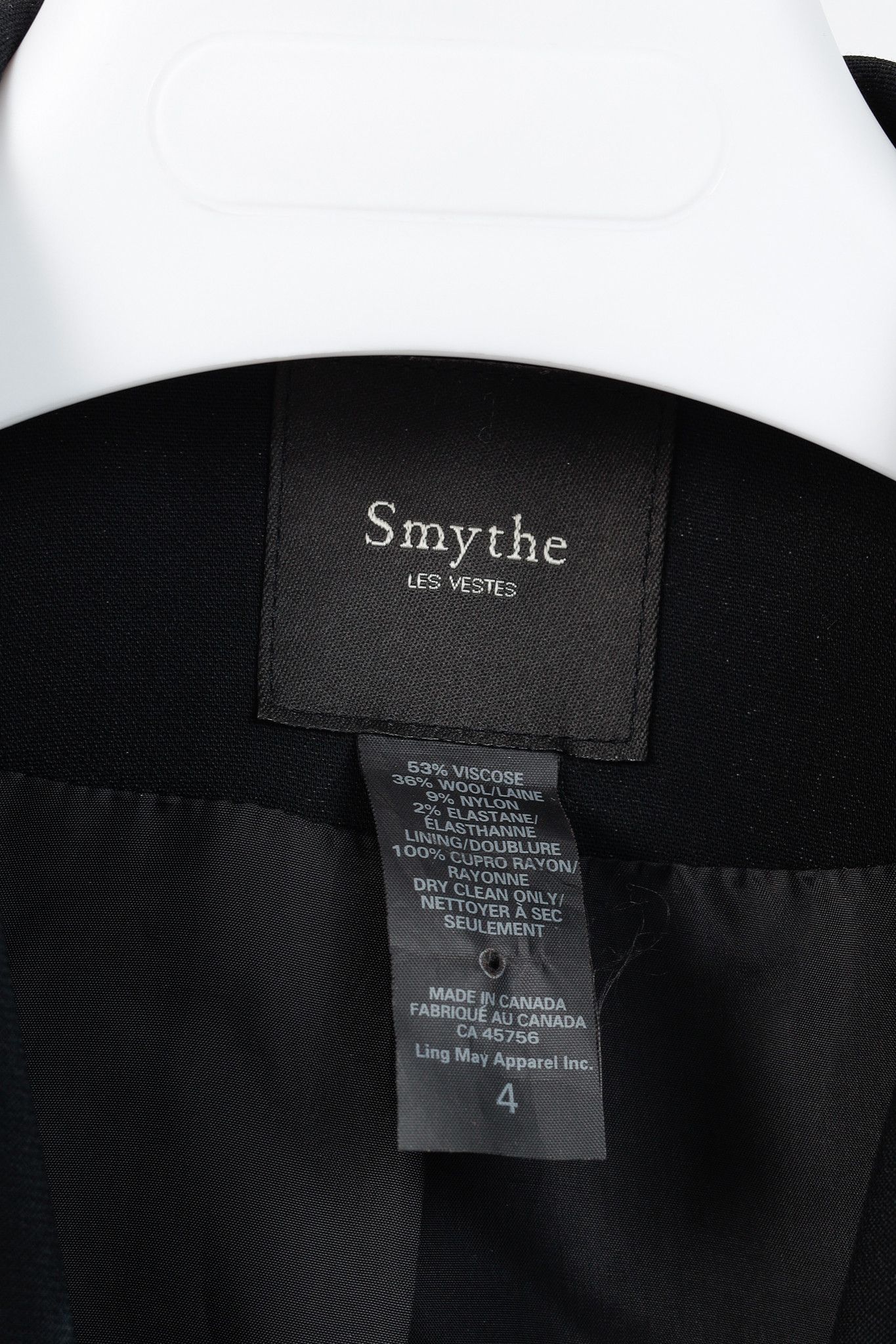 SMYTHE Smythe Black Wool-Blend Grosgrain-Stripe One-Button Blazer Size S / US 4 / IT 40 - 4 Thumbnail