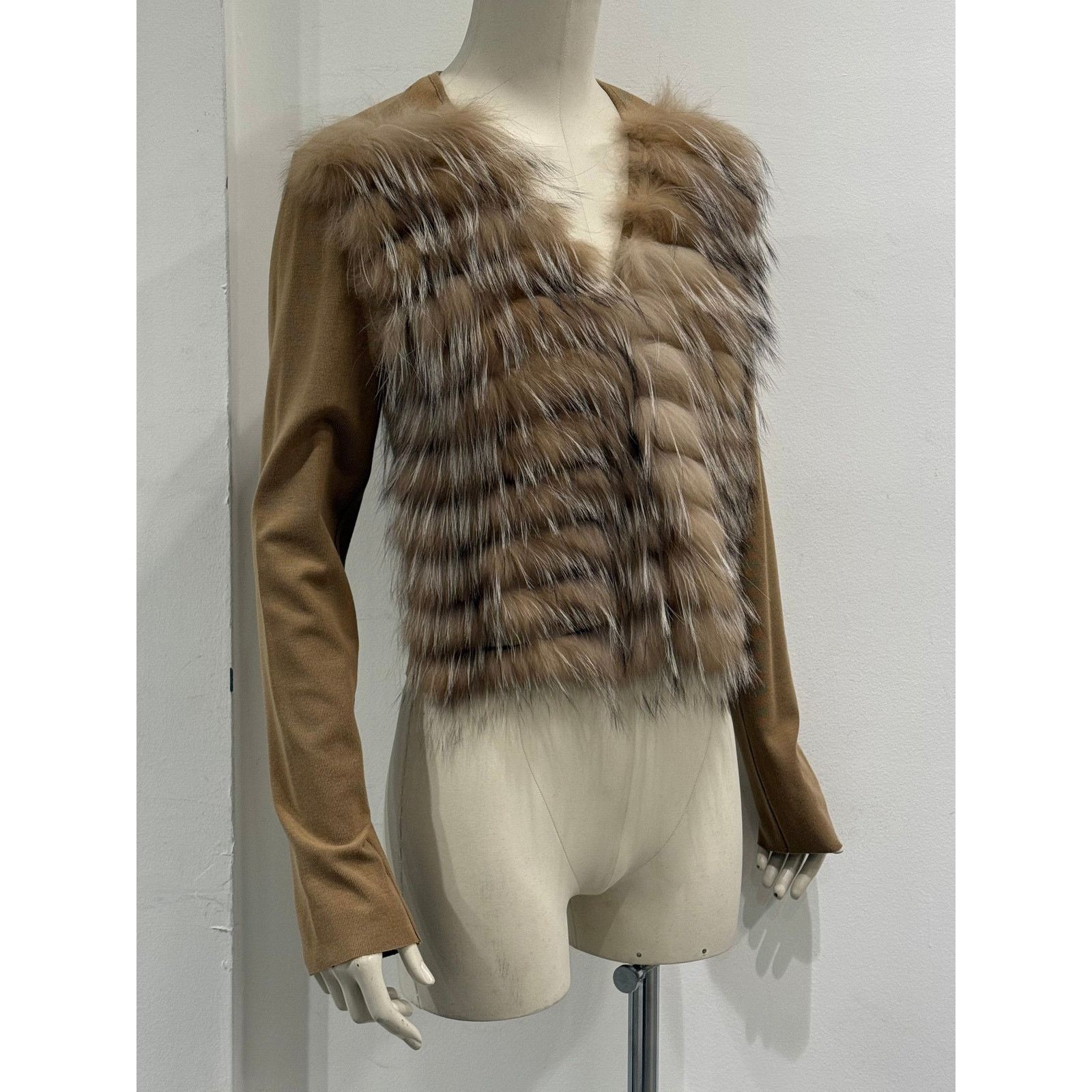 Gianfranco Ferre 2000s Gianfranco Ferré wool fox fur cardigan Size S / US 4 / IT 40 - 2 Thumbnail