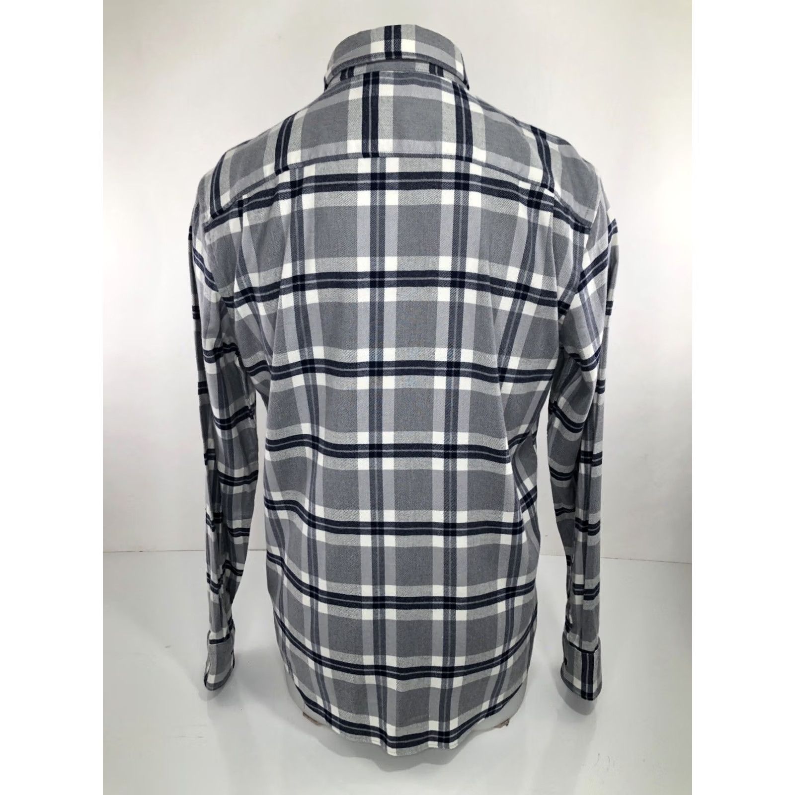 Faherty Faherty Shirt Mens M Flannel Plaid Check Button-Up Long Sleeve Blue / Gray / White Size US M / EU 48-50 / 2 - 4 Thumbnail