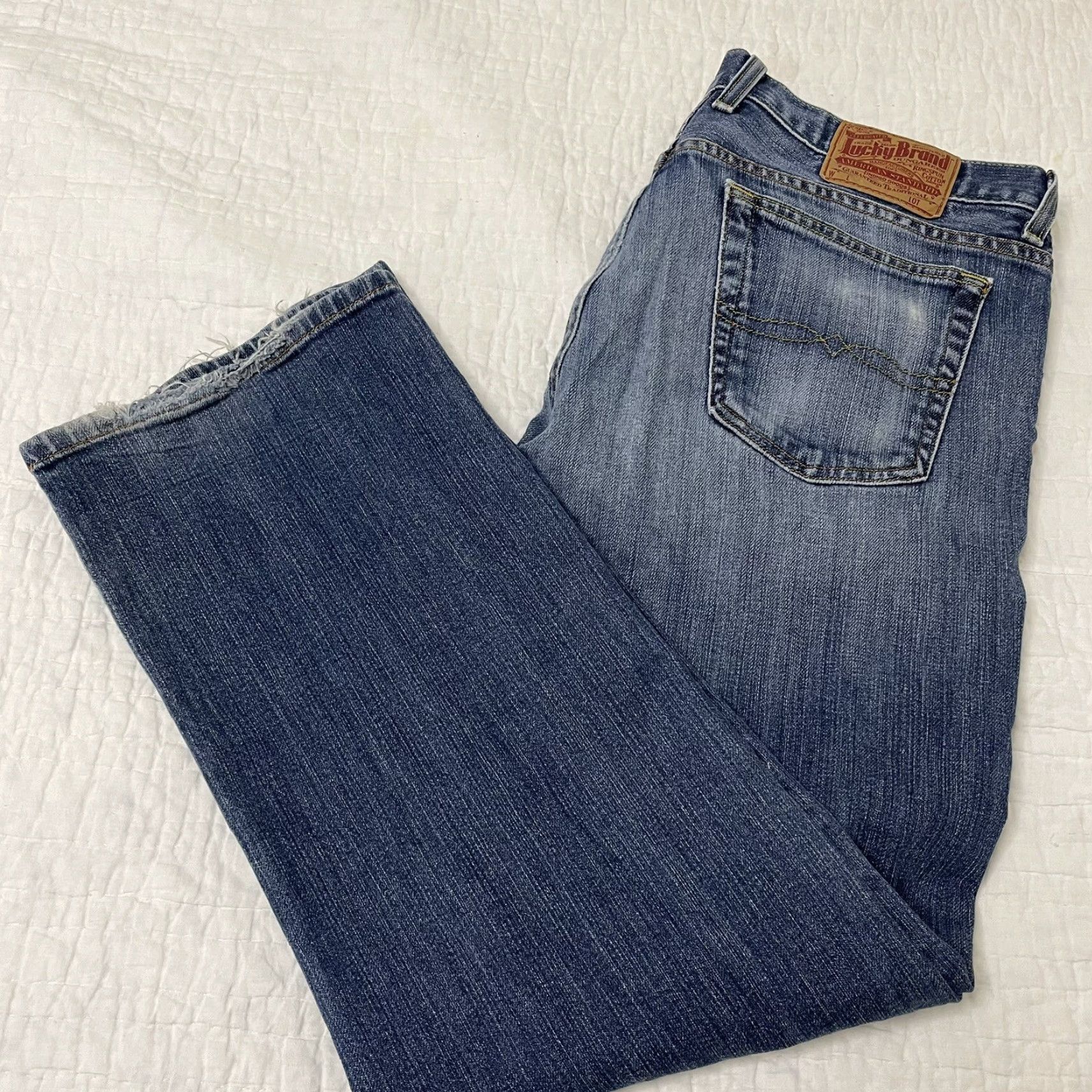 Lucky Brand Lucky Brand Jeans Men's Dark Wash 361 Vintage Straight Denim - 36 Short Inseam Regular 28in Inseam Blue Size US 36 / EU 52 - 2 Thumbnail