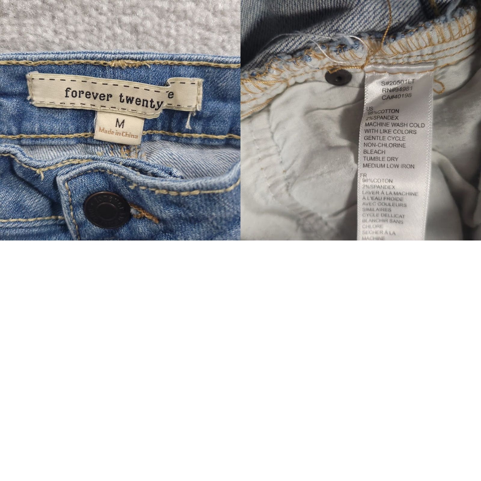 Forever 21 Forever Twenty One Womens Mini Skirt Denim Distressed Raw Hem Stretch Medium Blue Structuring: Skirt Womens Mini Casual Denim Blue 90s? Size 32" / US 10 / IT 46 - 8 Thumbnail