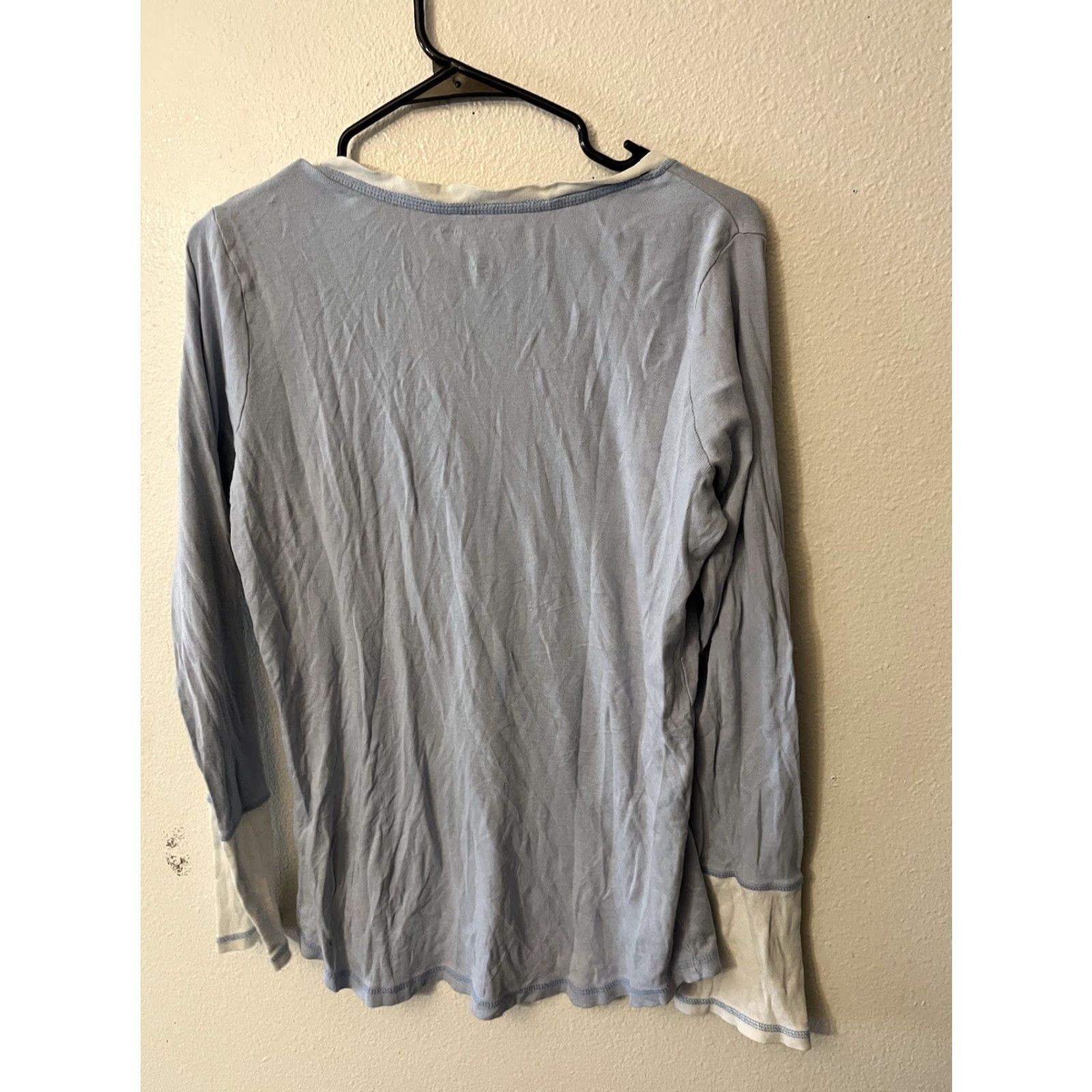 Tommy Hilfiger Tommy Hilfiger Womens Cotton Blend Henley Long Sleeve Shirt Blue Large Size L / US 10 / IT 46 - 3 Thumbnail