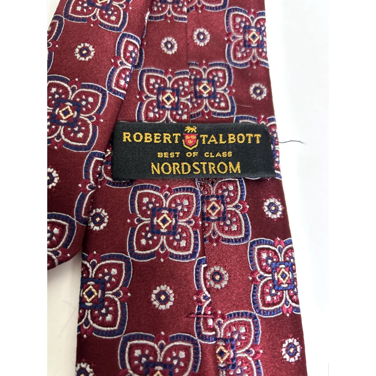 Robert Talbott VINTAGE Robert Talbott Tie Geometric Red Blue Hand Sewn Mens Size ONE SIZE - 6 Thumbnail