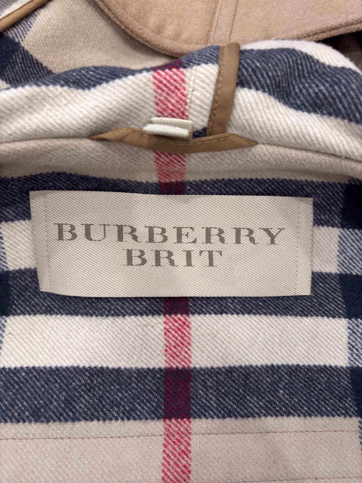 Burberry Burberry Brit Camel Wool Pinstriped Coat UK8 Size S / US 4 / IT 40 - 6 Thumbnail