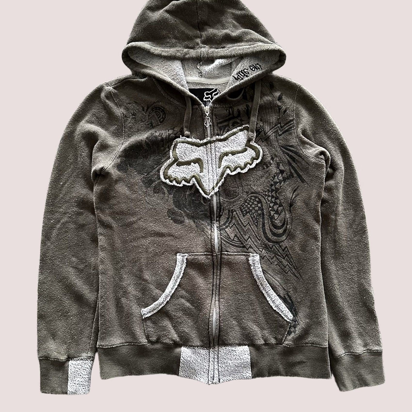Fox Racing Fox Hoodie Womens L Full Zip Grunge Green Olive Fox Racing Hoodie Womens L Full Zip Grunge Olive Green Size L / US 10 / IT 46 - 1 Thumbnail