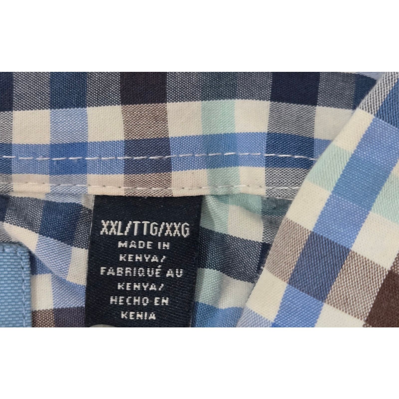 Arrow Arrow Blue Brown Plaid Button Up Men's Shirt XXL Size US XXL / EU 58 / 5 - 4 Thumbnail