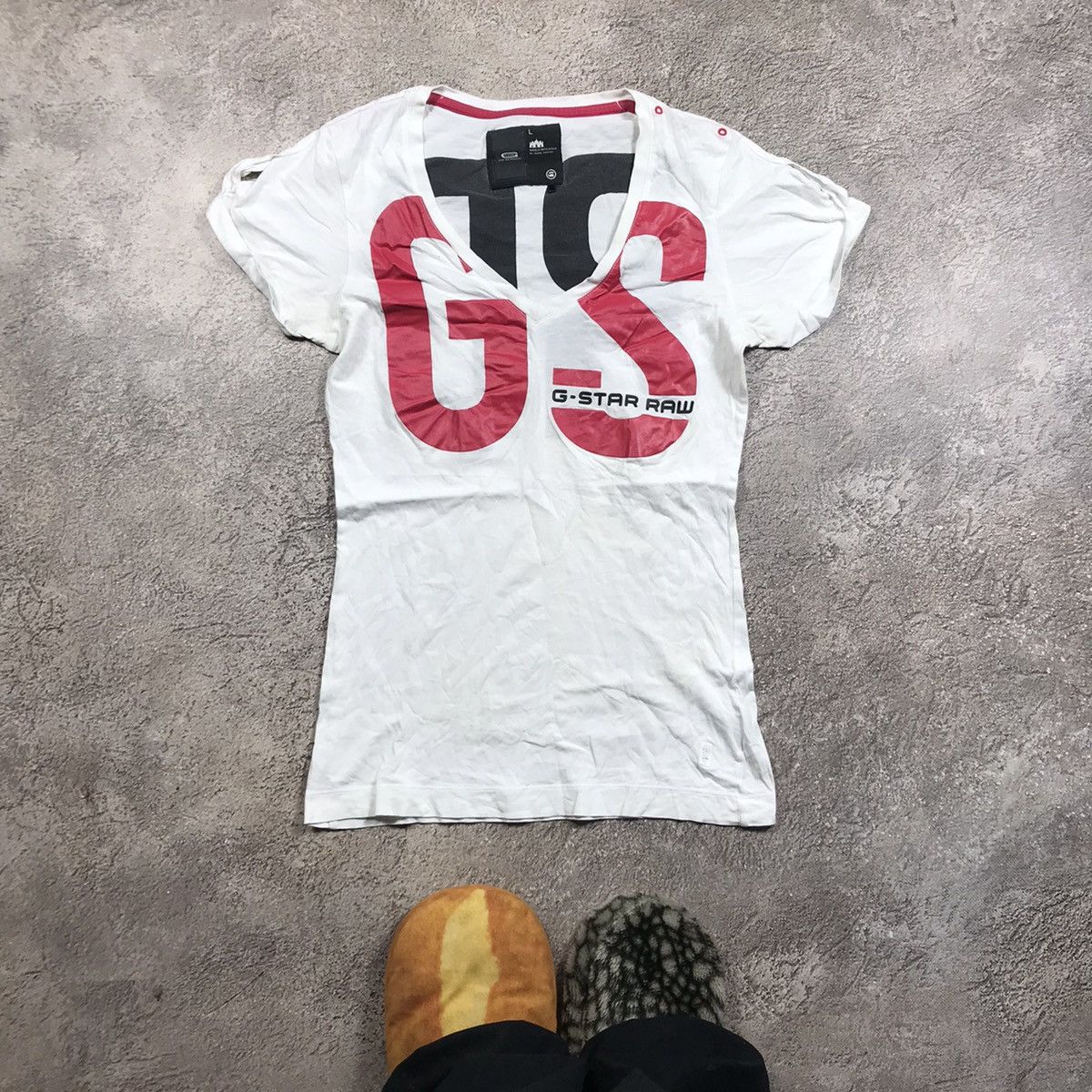 Vintage Vintage Y2K G-Star Graphic Tee Sun Faded Streetwear Baggy L Size L / US 10 / IT 46 - 1 Thumbnail