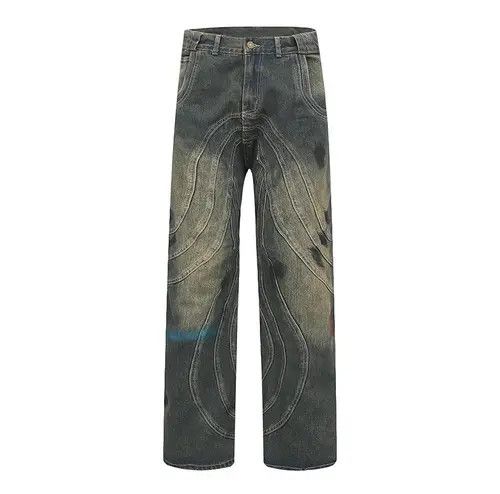 Jean × Vintage Y2K Dirty Grunge Hip Hop Baggy Jeans Size US 34 / EU 50 - 4 Thumbnail