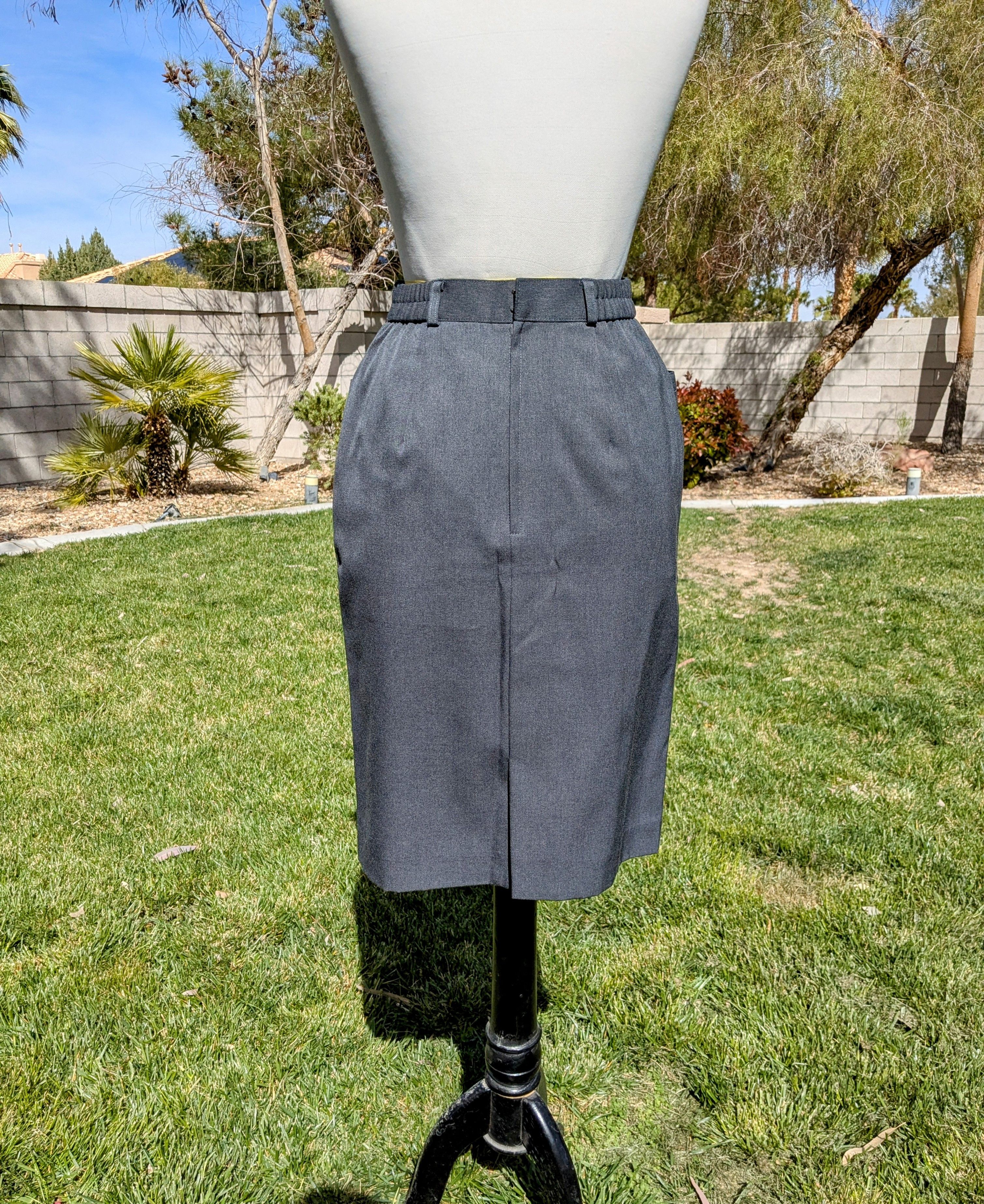 Vintage Vintage Slate Grey Yamamoto Co. Petite Pocket Maxi Skirt Size 26" / US 2 / IT 38 - 3 Thumbnail