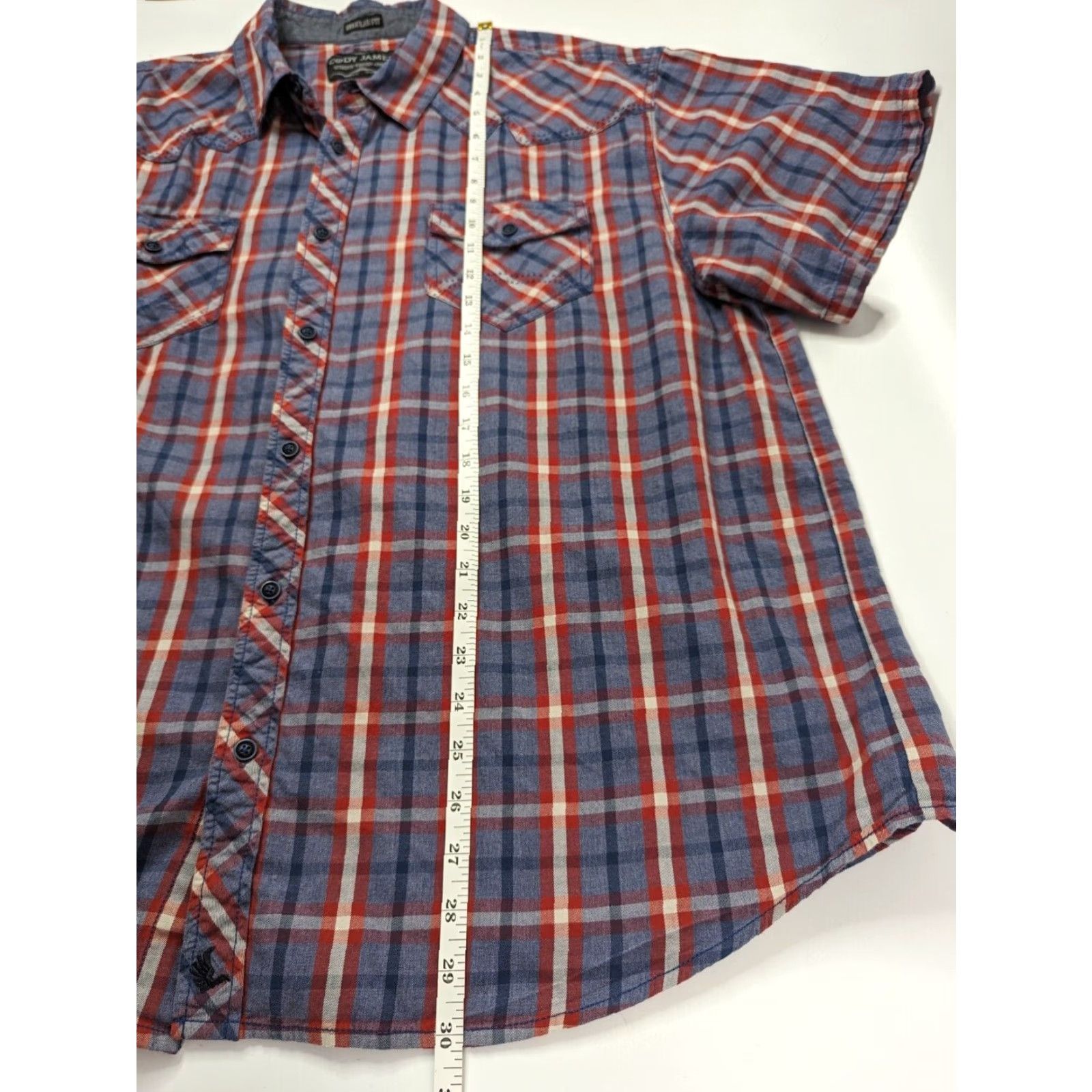 Cody James Cody James Regular Fit Western Plaid Button Short Sleeve Shirt Mens 2XL Size US XXL / EU 58 / 5 - 5 Thumbnail